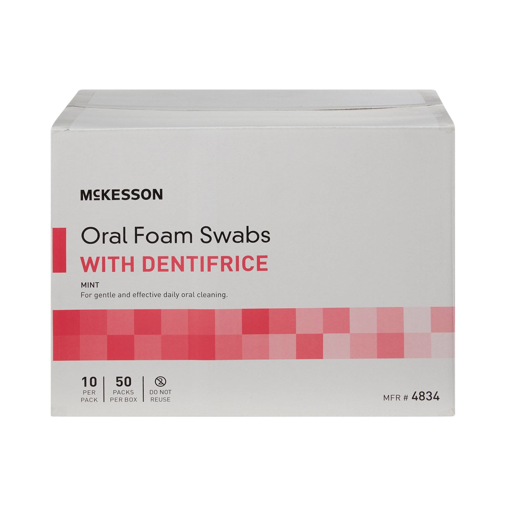 McKesson Brand - 4834 McKesson Oral Swabstick Foam Tip Dentifrice