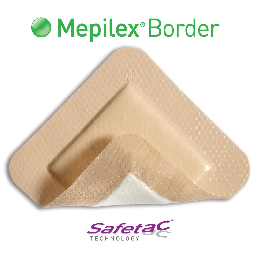 Molnlycke - 283250 Foam Dressing Mepilex® Border Heel 7-3/10 X 9-1/2 Inch With Border Film Backing Silicone Adhesive Heel Sterile