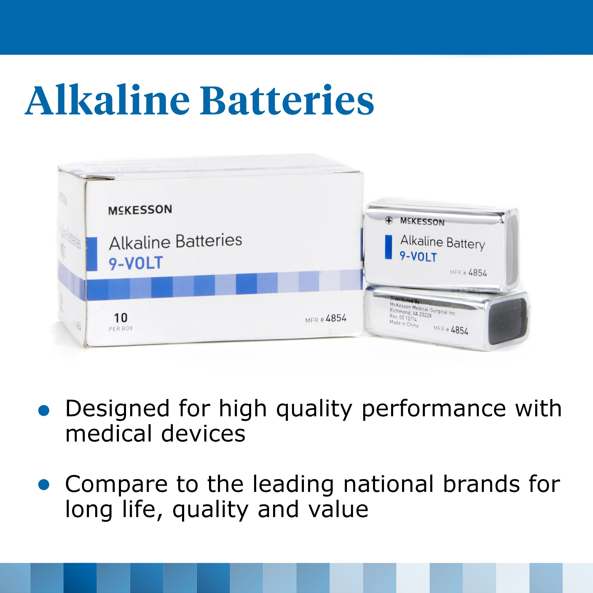 McKesson Brand 4854 - McKesson Alkaline Battery, 9V Cell - 1/Each, 10/Box, 250/Case
