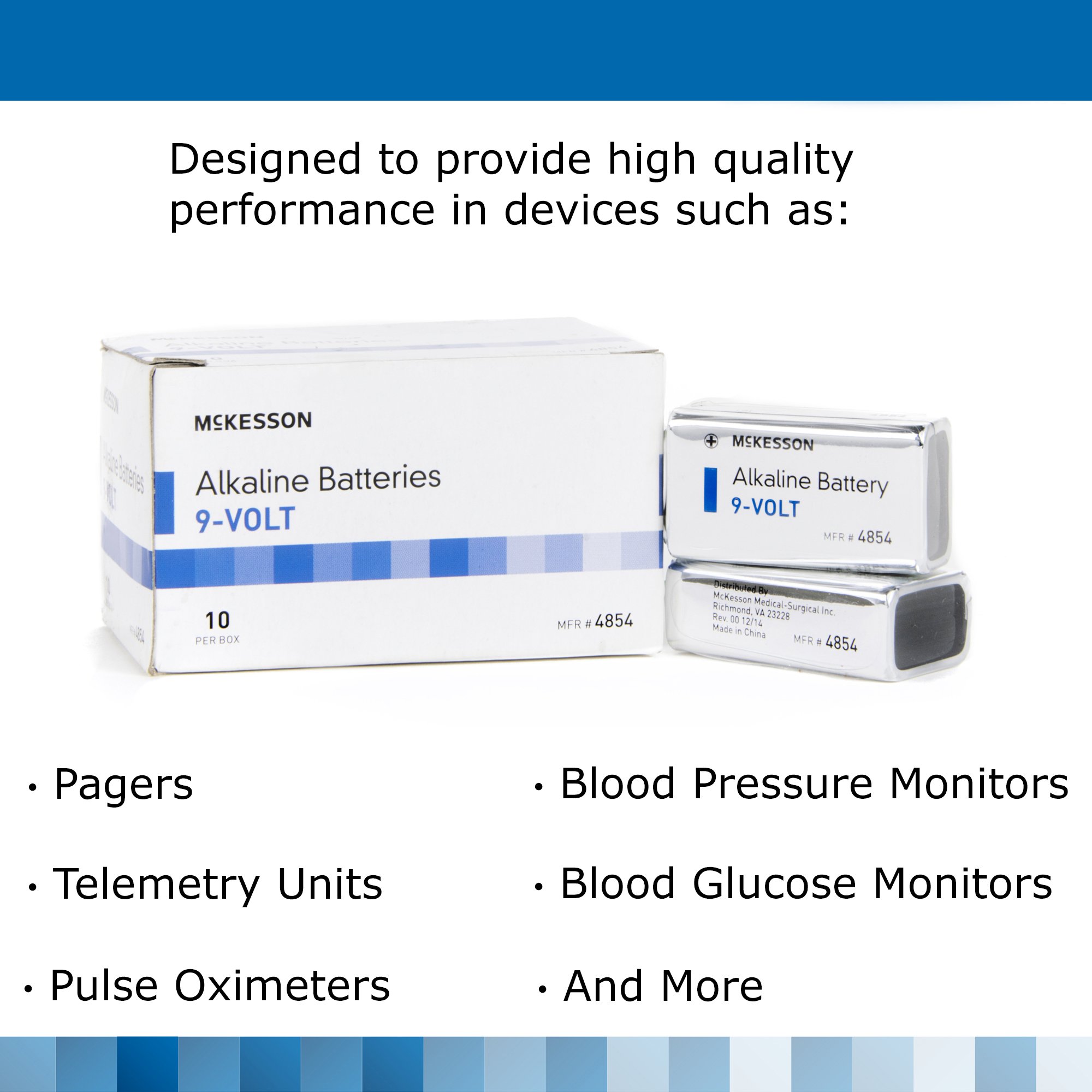 McKesson Brand 4854 - McKesson Alkaline Battery, 9V Cell - 1/Each, 10/Box, 250/Case
