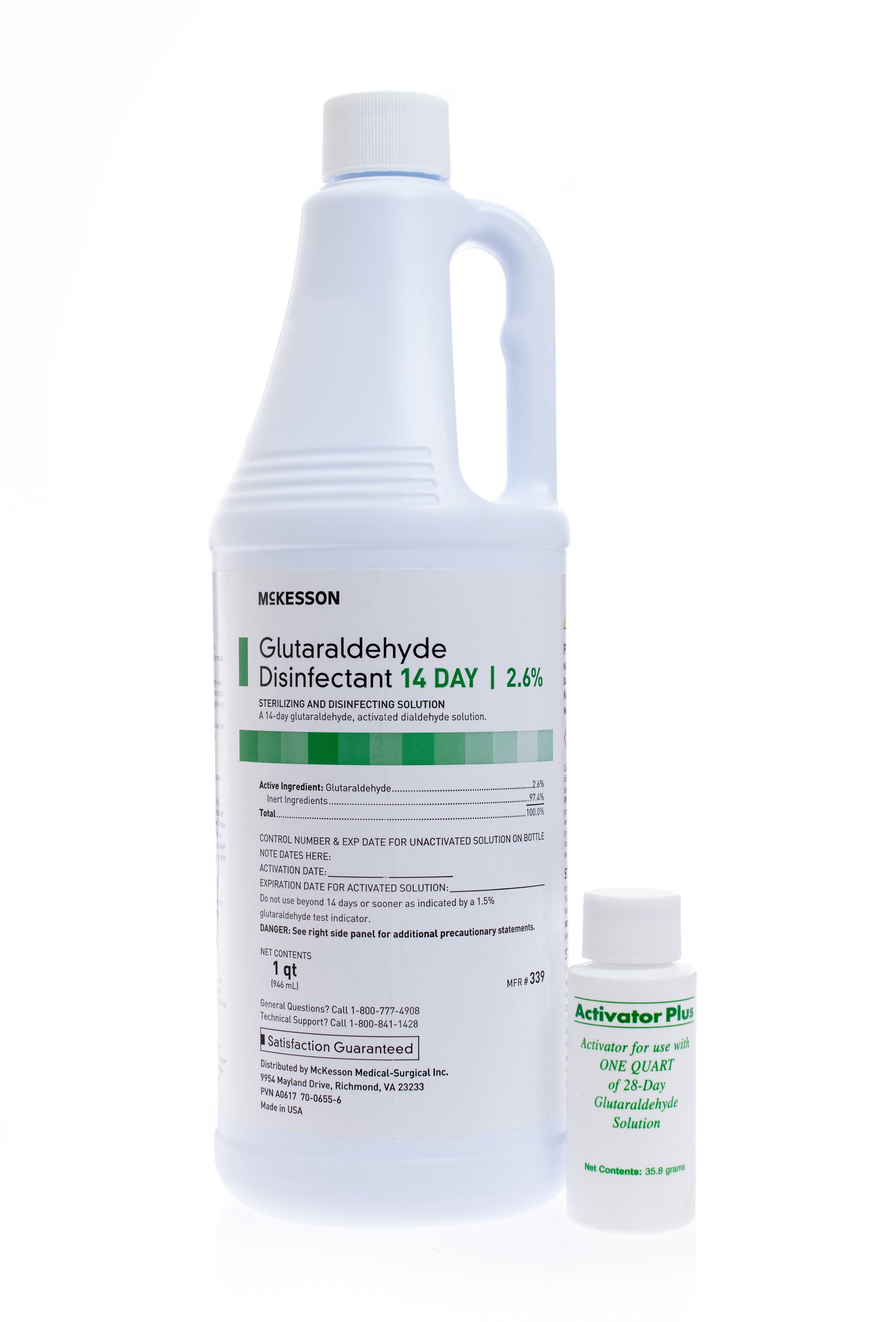 McKesson Brand - 339 Glutaraldehyde High-Level Disinfectant REGIMEN® Activation Required Liquid 32 oz. Bottle Reusable