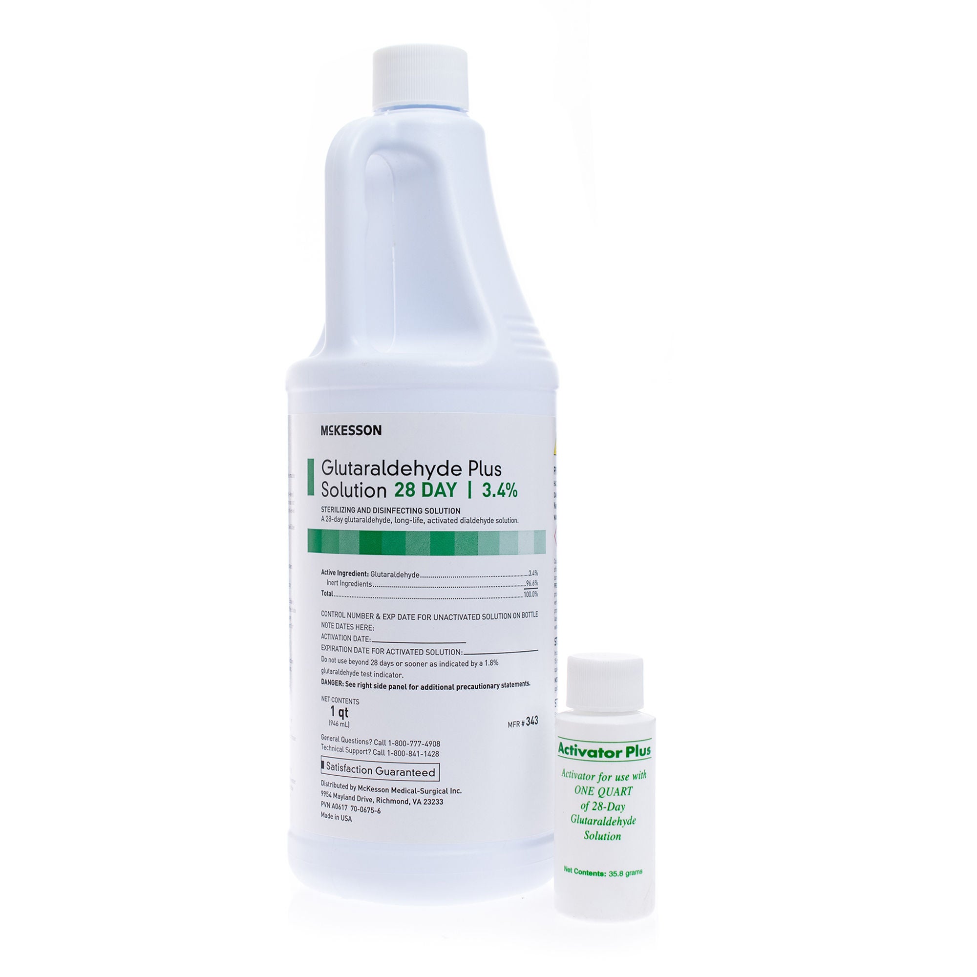 McKesson Brand - 343 Glutaraldehyde High-Level Disinfectant REGIMEN® Activation Required Liquid 32 oz. Bottle Reusable