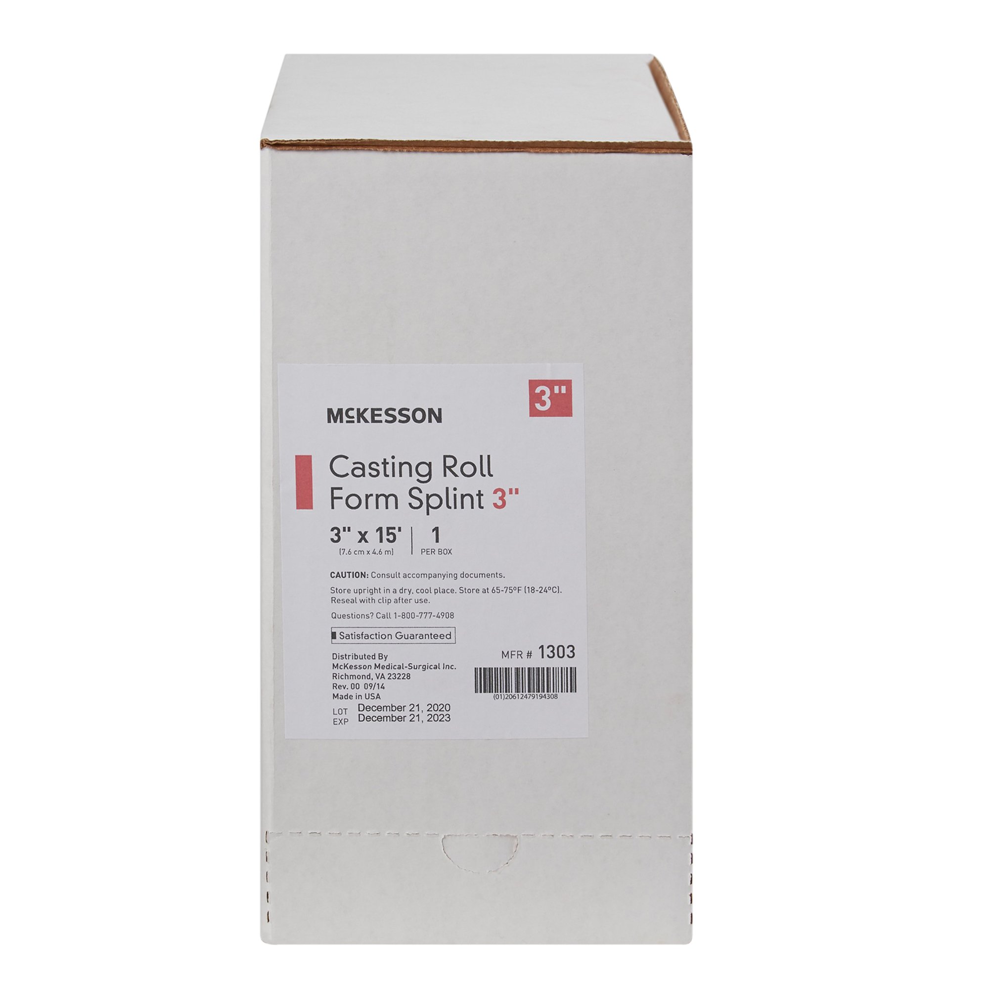 McKesson Brand - 1303 McKesson White Casting Roll Form Splints