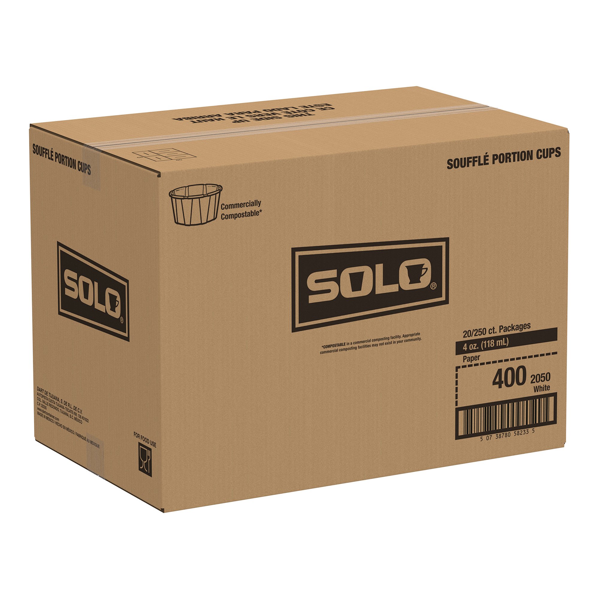 RJ Schinner Co 400-2050 - Solo Paper Soufflé Cup, White, 4-ounce capacity - 250/Sleeve, 5000/Case