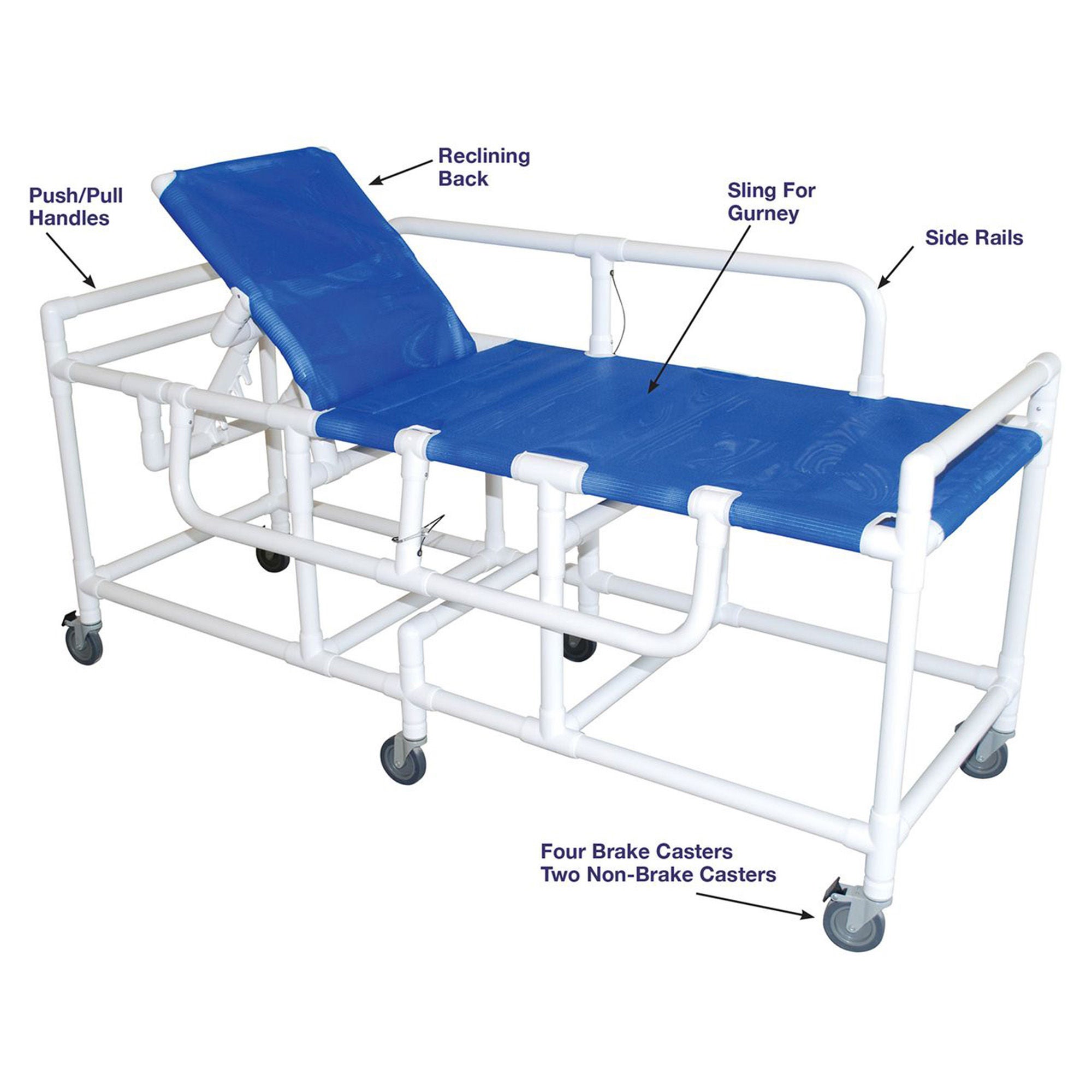 MJM International - 920 Shower Gurney 450 lbs. Weight Capacity