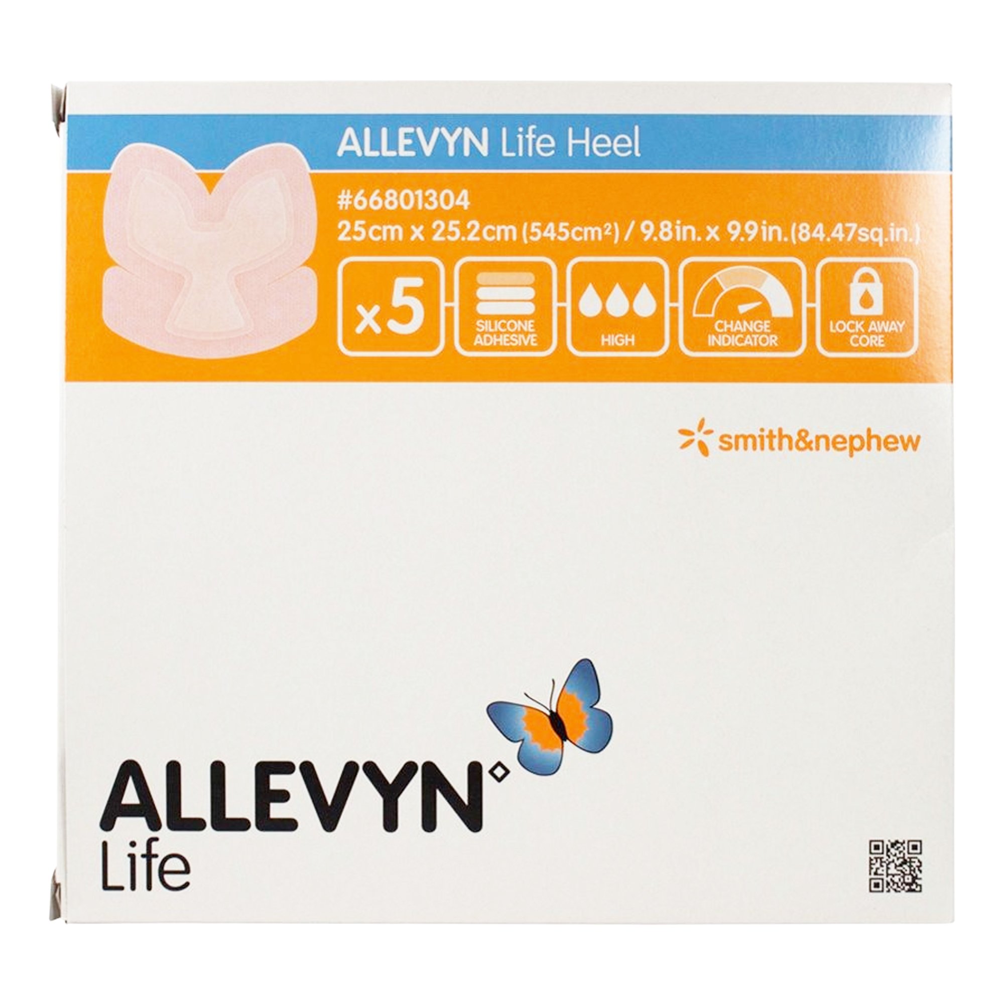 Smith & Nephew - 66801304 Allevyn Life Heel Silicone Gel Adhesive Foam Dressing