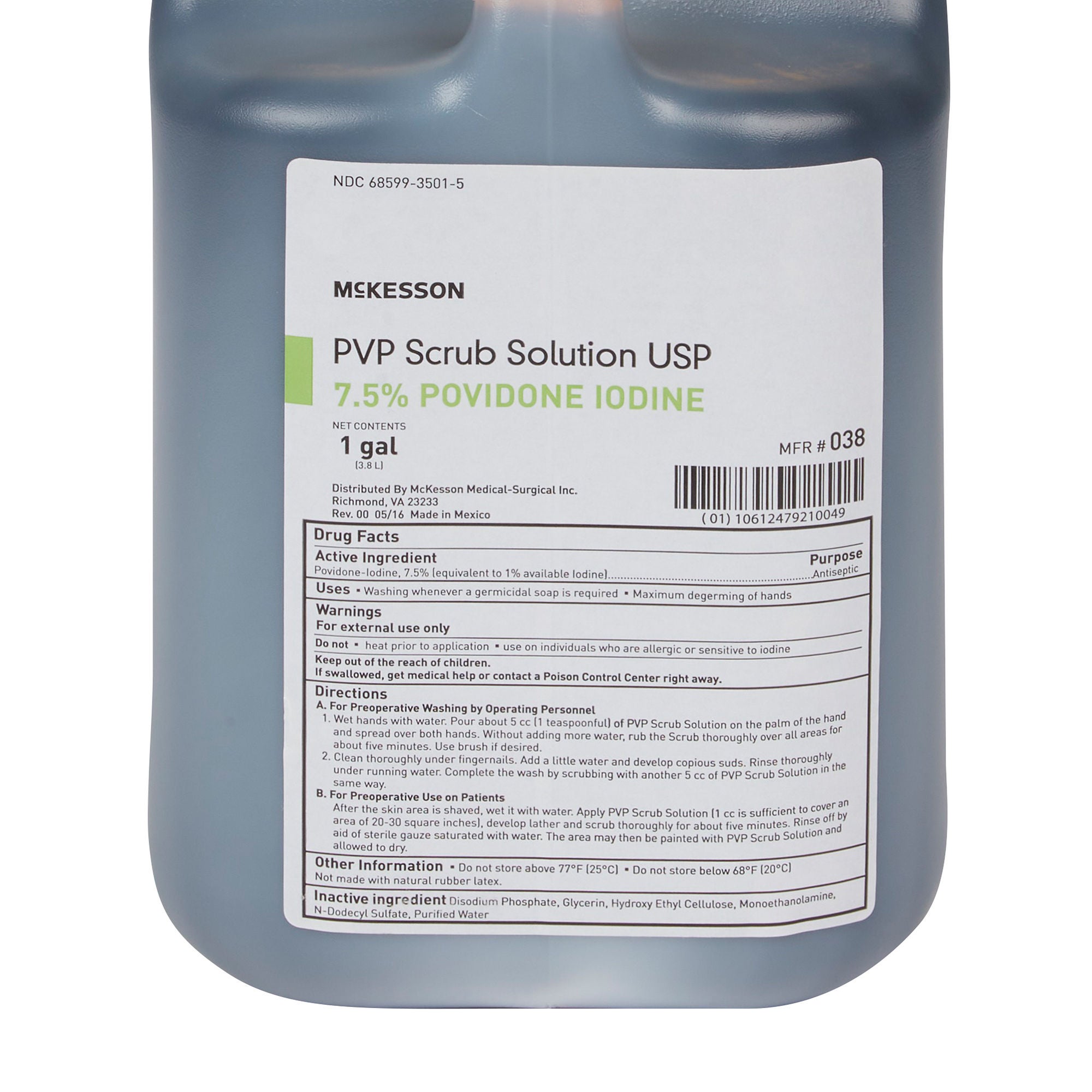 McKesson Brand - 038 McKesson Prep Solution 1 gal. Jug