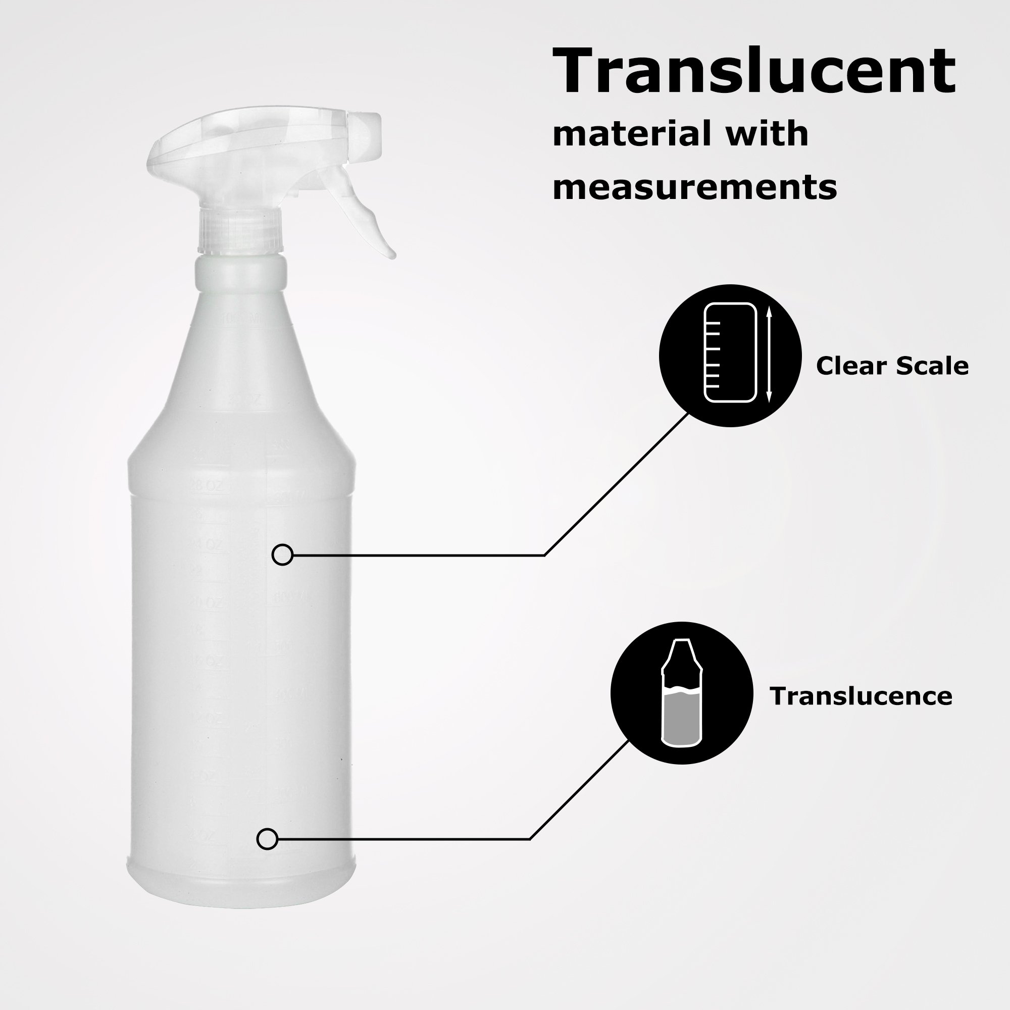 Medical Safety Systems 375-66131000 - Spray Bottle with Trigger Spray Mechanism, 1 Pint Capacity, Made of HDPE - 1/Each
