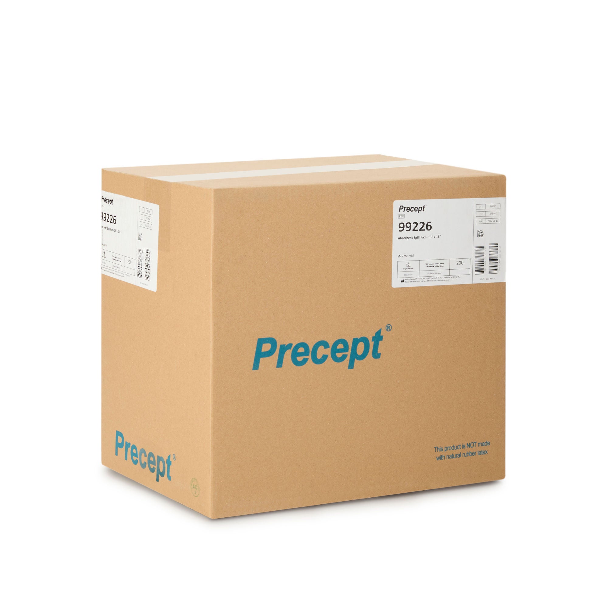 Aspen Surgical Products - 99226 Absorbent Spill Pad Precept® 200 Count Bag 13 X 16 Inch NonSterile Disposable