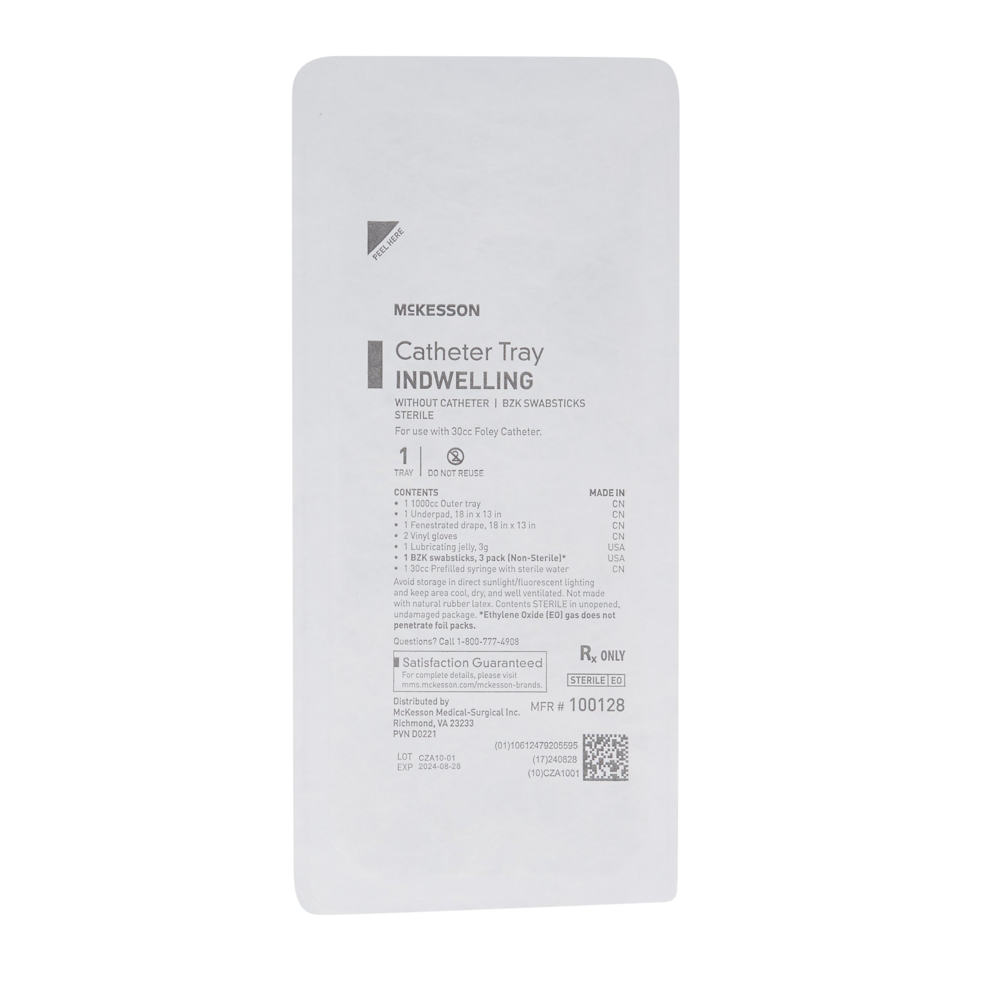 McKesson Brand - 100128 McKesson Indwelling Catheter Tray Without Catheter
