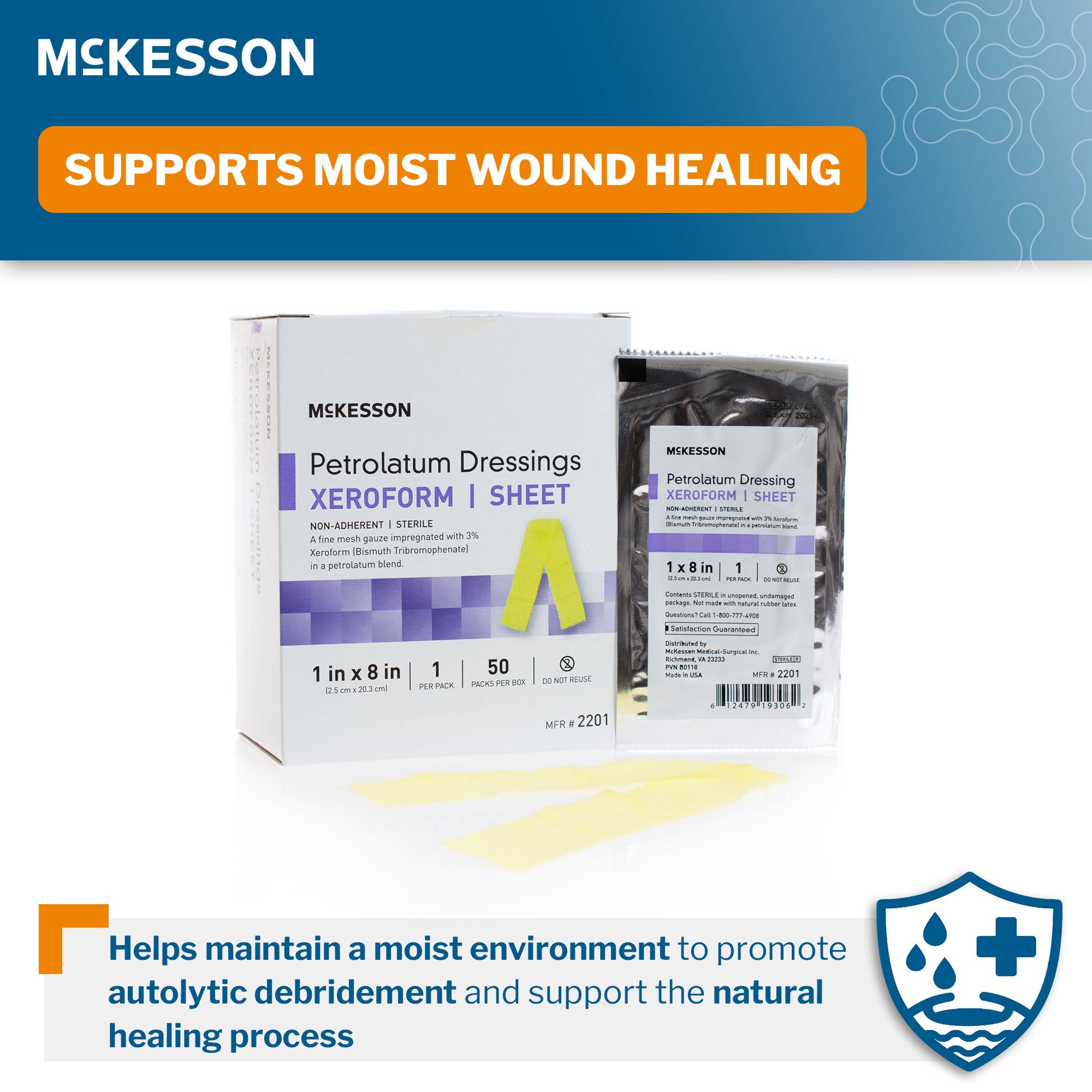 McKesson Brand - 2201 McKesson Xeroform Petrolatum Impregnated Dressing
