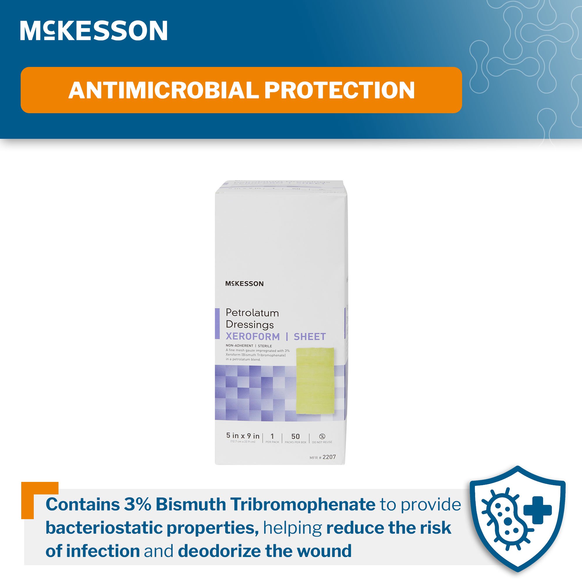 McKesson Brand - 2207 McKesson Xeroform Petrolatum Impregnated Dressing