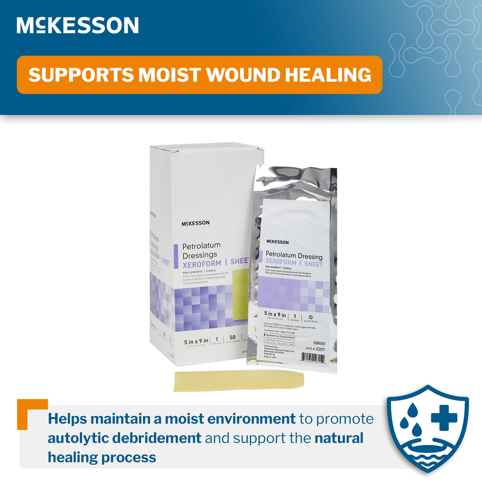 McKesson Brand - 2207 McKesson Xeroform Petrolatum Impregnated Dressing