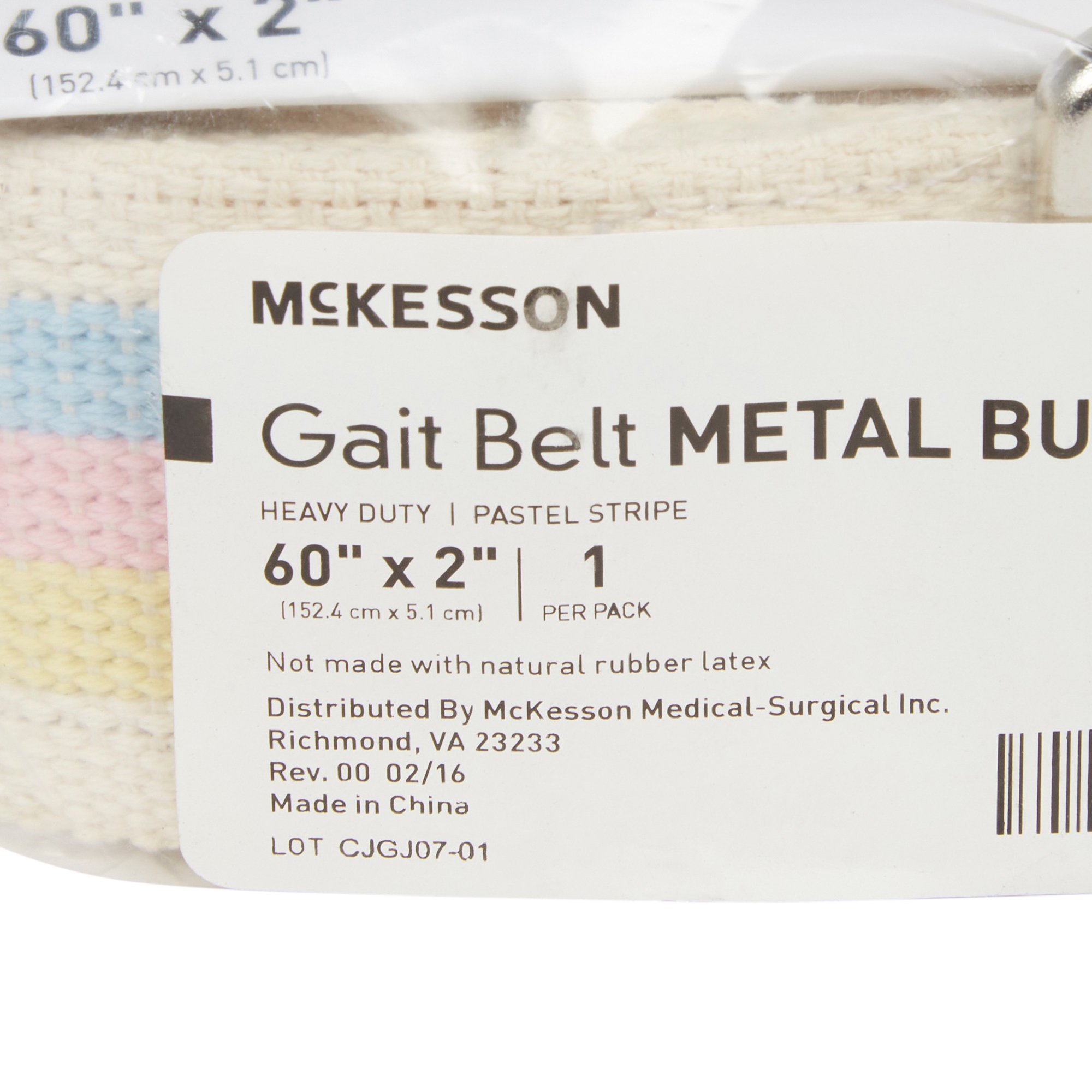 McKesson Brand 858 - McKesson Pastel Stripe Gait Belt, 60 Inch - 1/Each, 48/Case