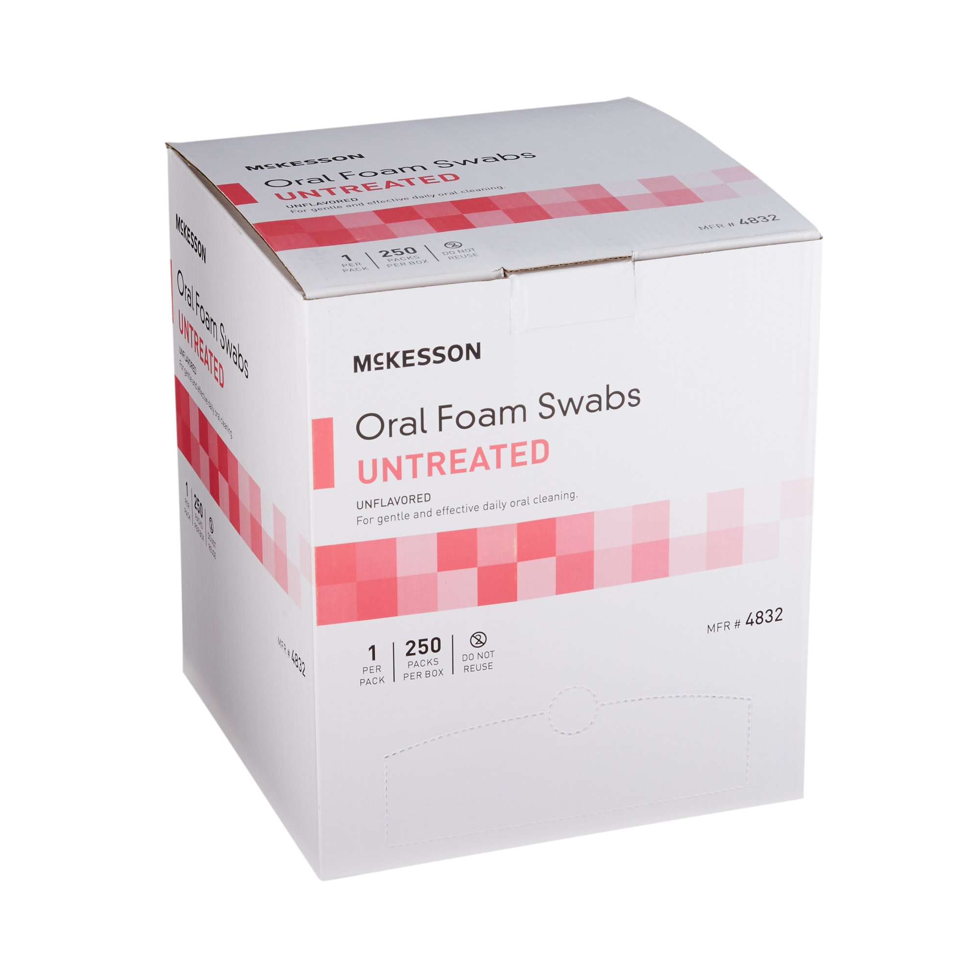 McKesson Brand 4832 - McKesson Oral Swabstick, Foam Tip, Untreated - 1/Each, 250/Box, 1000/Case