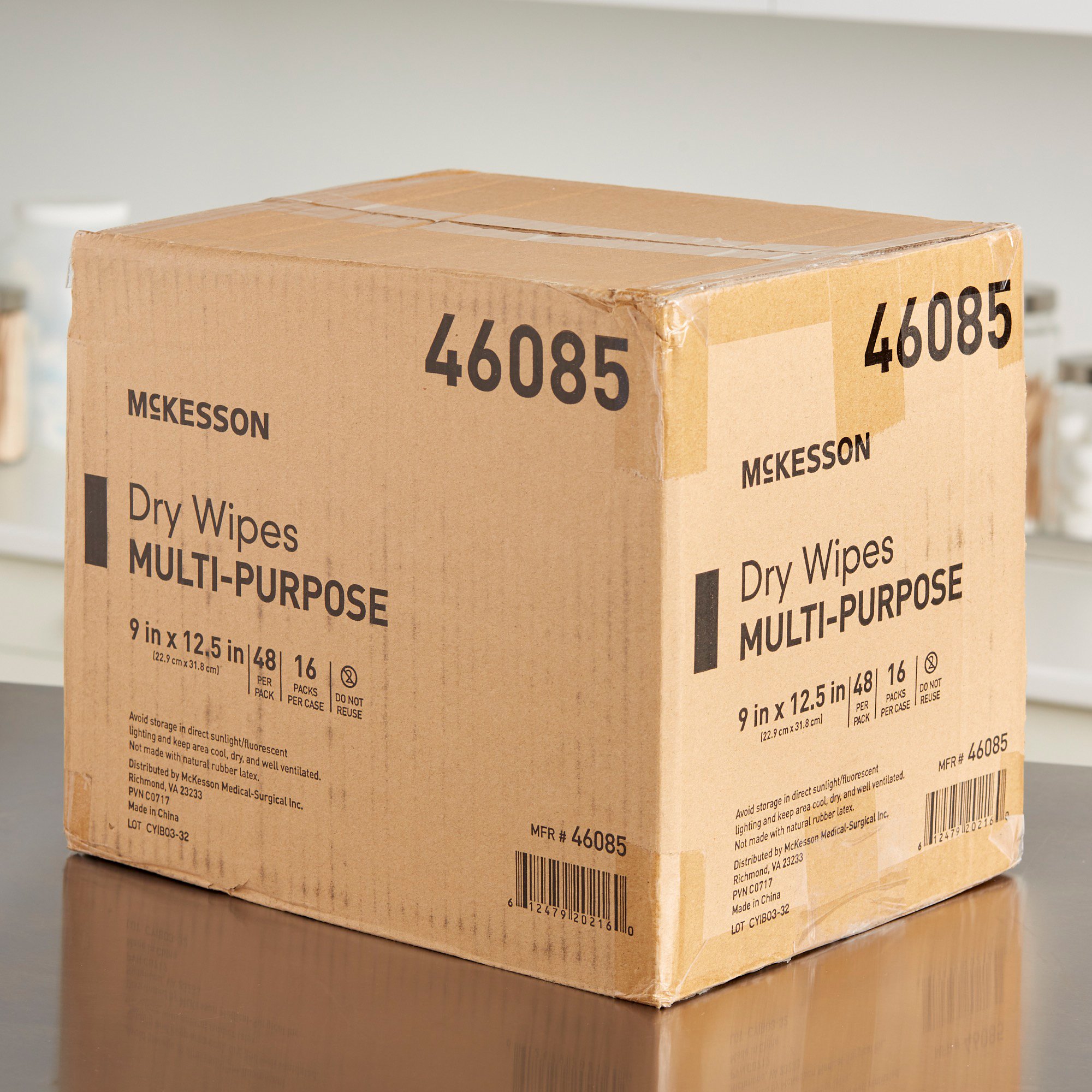 McKesson Brand 46085 - McKesson Dry Wipes, Multi-Purpose, 9 x 12.5 Inch - 48/Pack, 768/Case