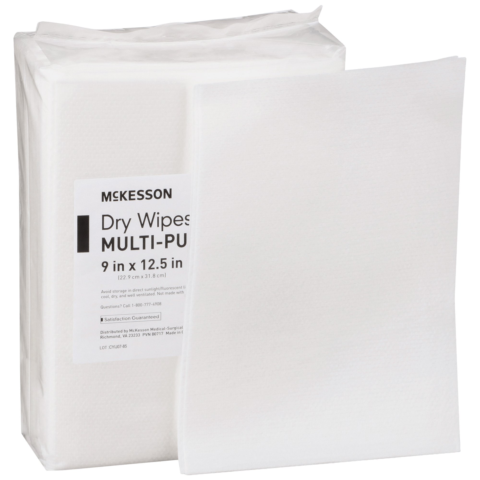 McKesson Brand 46085 - McKesson Dry Wipes, Multi-Purpose, 9 x 12.5 Inch - 48/Pack, 768/Case