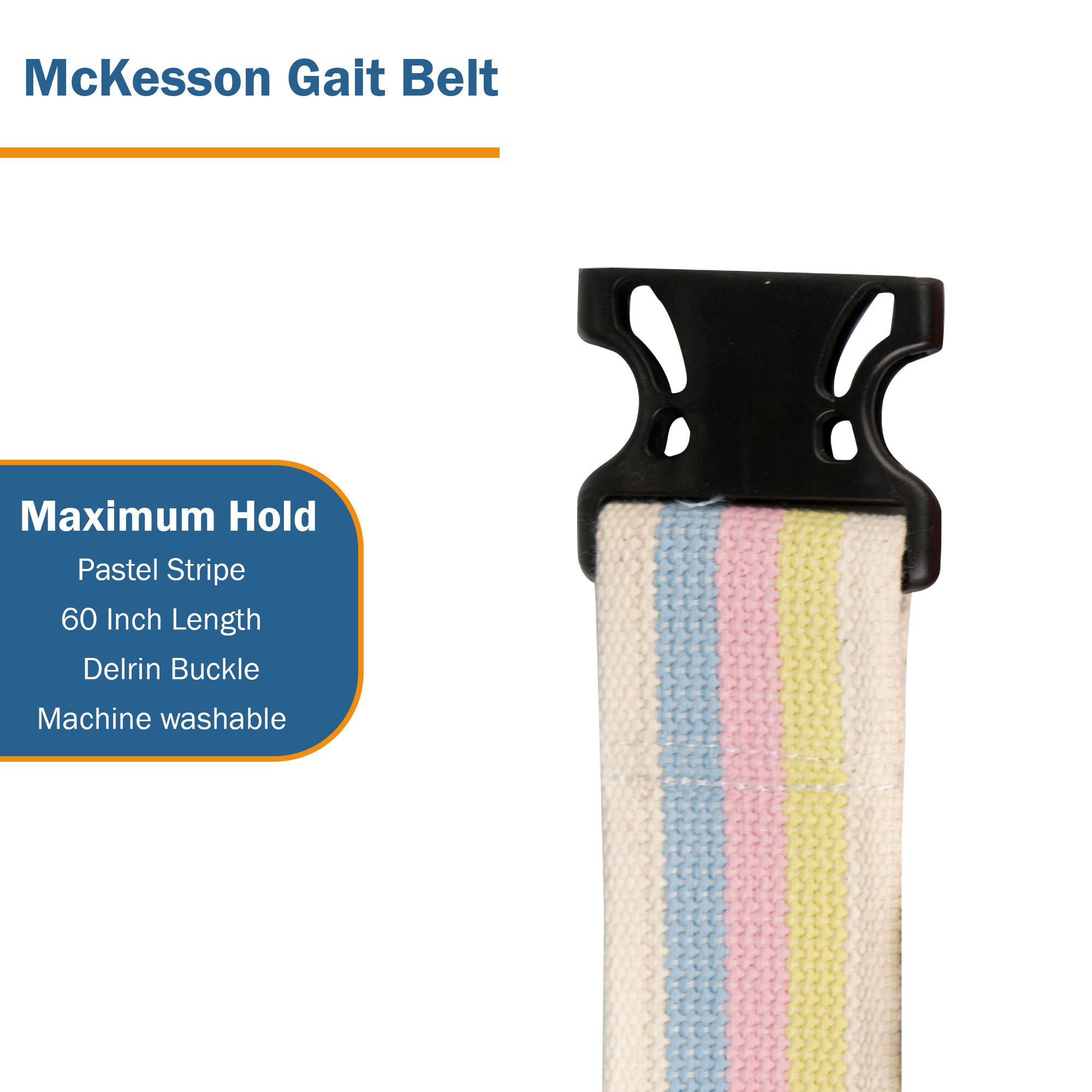 McKesson Brand 860 - McKesson Pastel Stripe Gait Belt, 60 Inch - 1/Each, 48/Case