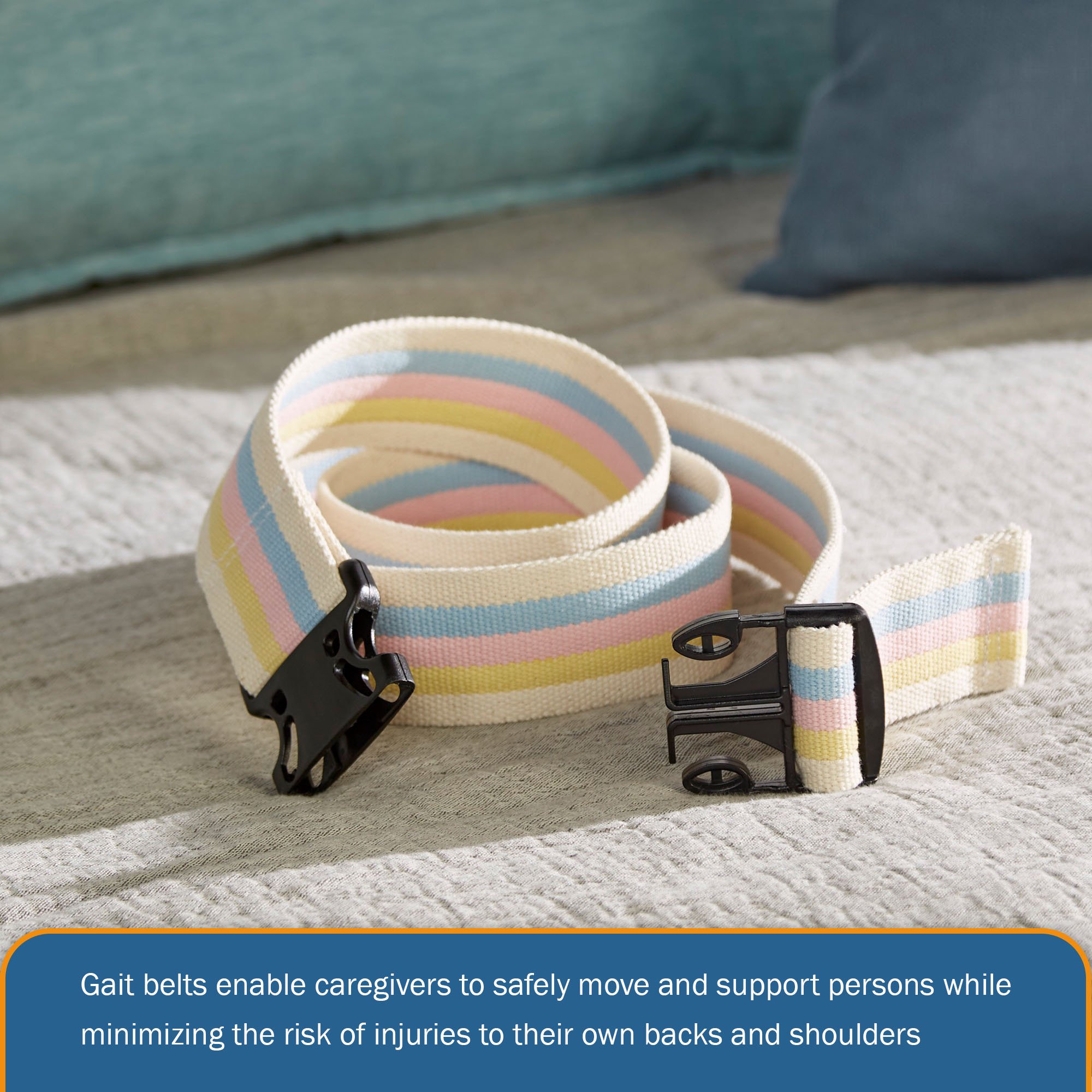 McKesson Brand 860 - McKesson Pastel Stripe Gait Belt, 60 Inch - 1/Each, 48/Case