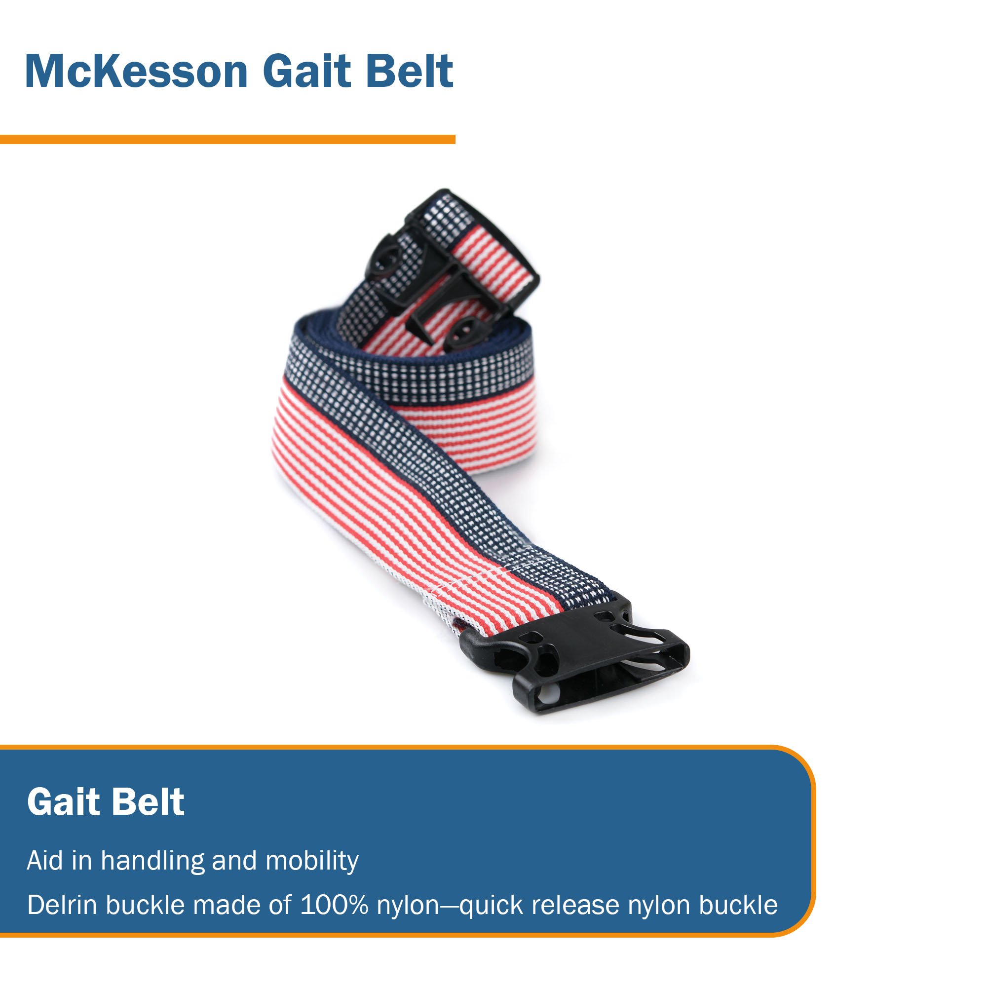 McKesson Brand 862 - McKesson Stars and Stripes Gait Belt, 60 Inch - 1/Each, 48/Case