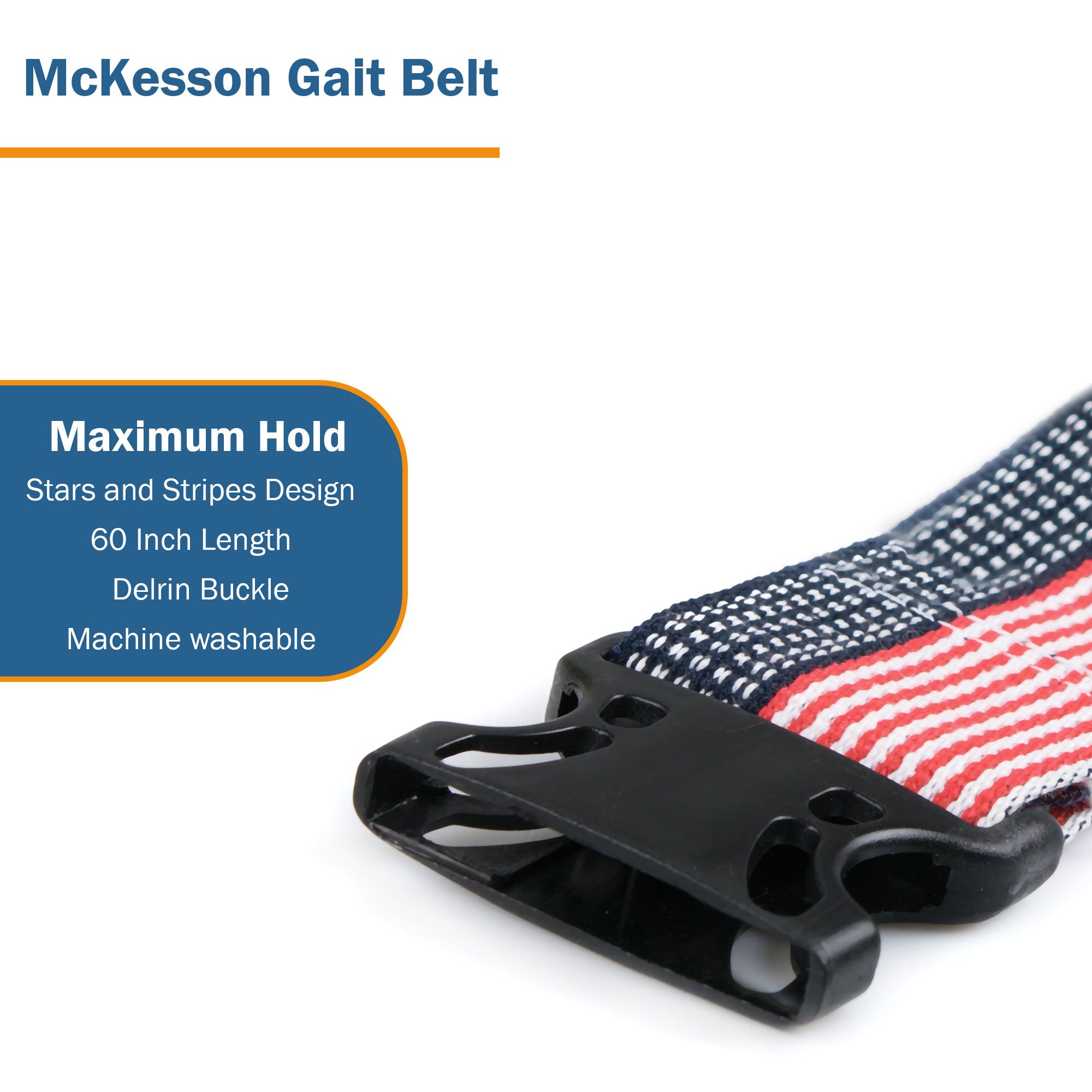 McKesson Brand 862 - McKesson Stars and Stripes Gait Belt, 60 Inch - 1/Each, 48/Case