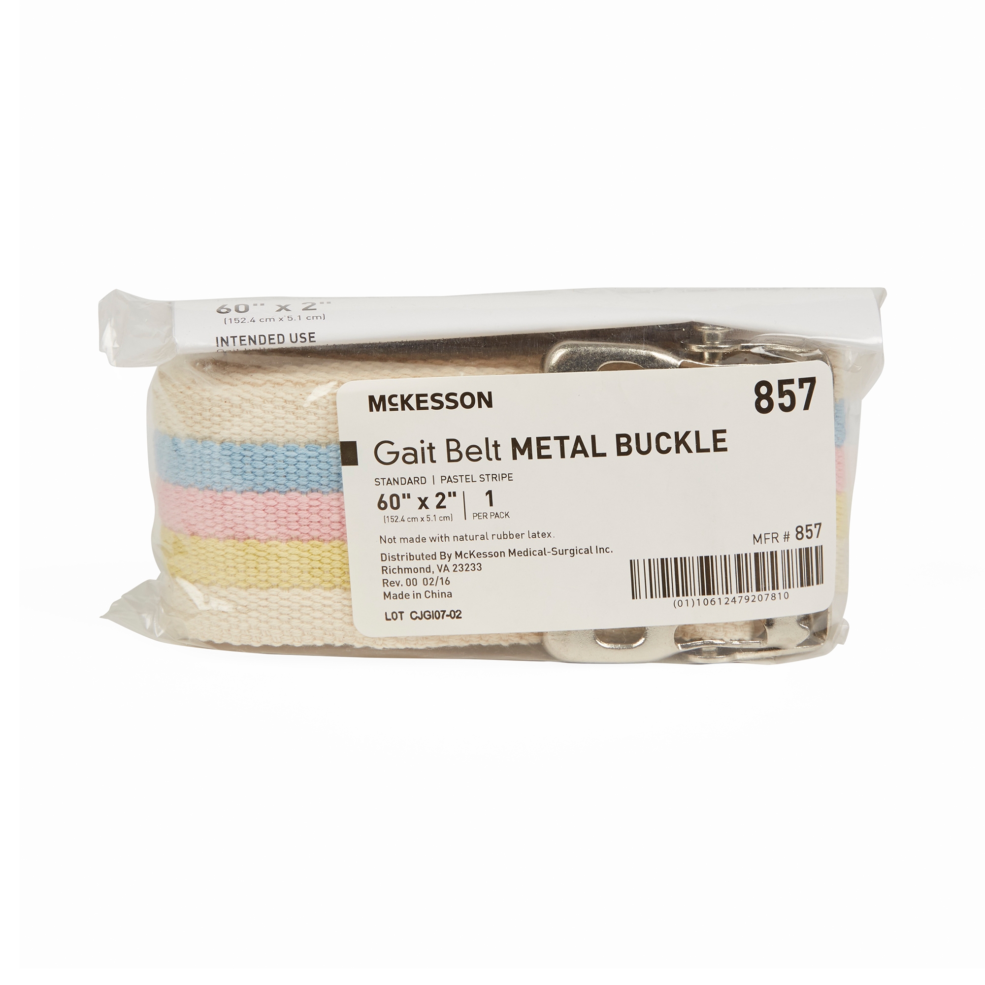 McKesson Brand - 857 McKesson Pastel Stripe Gait Belt