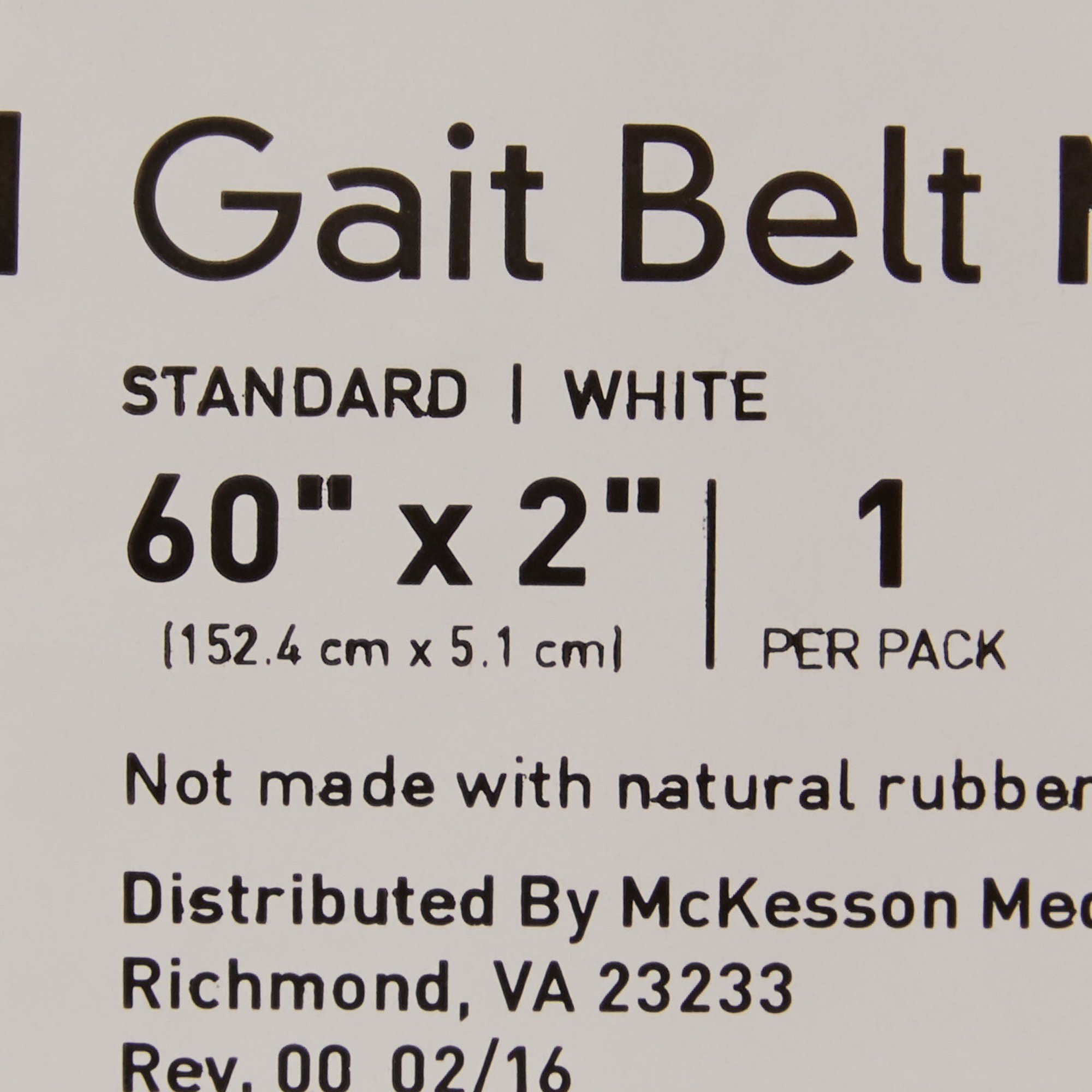 McKesson Brand 855 - McKesson White Gait Belt, 60 Inch - 1/Each, 48/Case