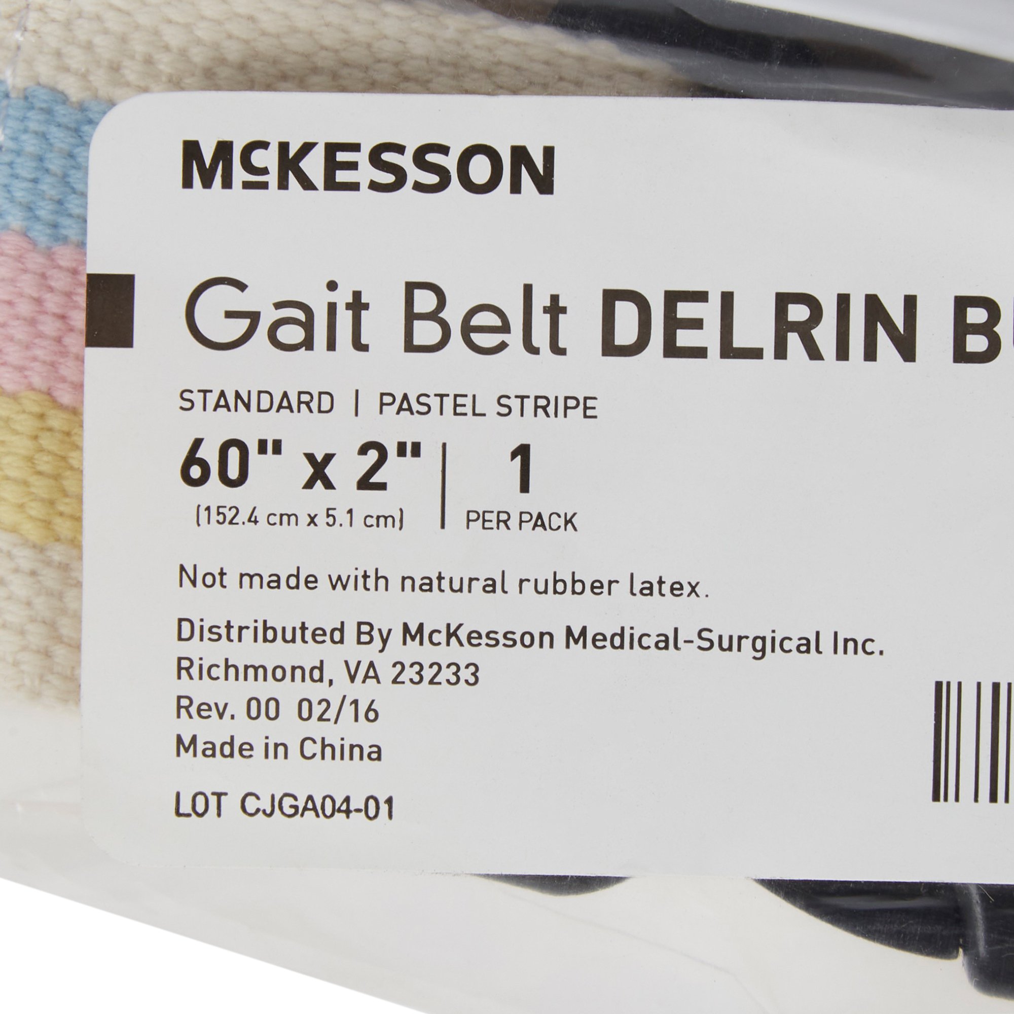 McKesson Brand 859 - McKesson Pastel Stripe Gait Belt, 60 Inch - 1/Each, 48/Case