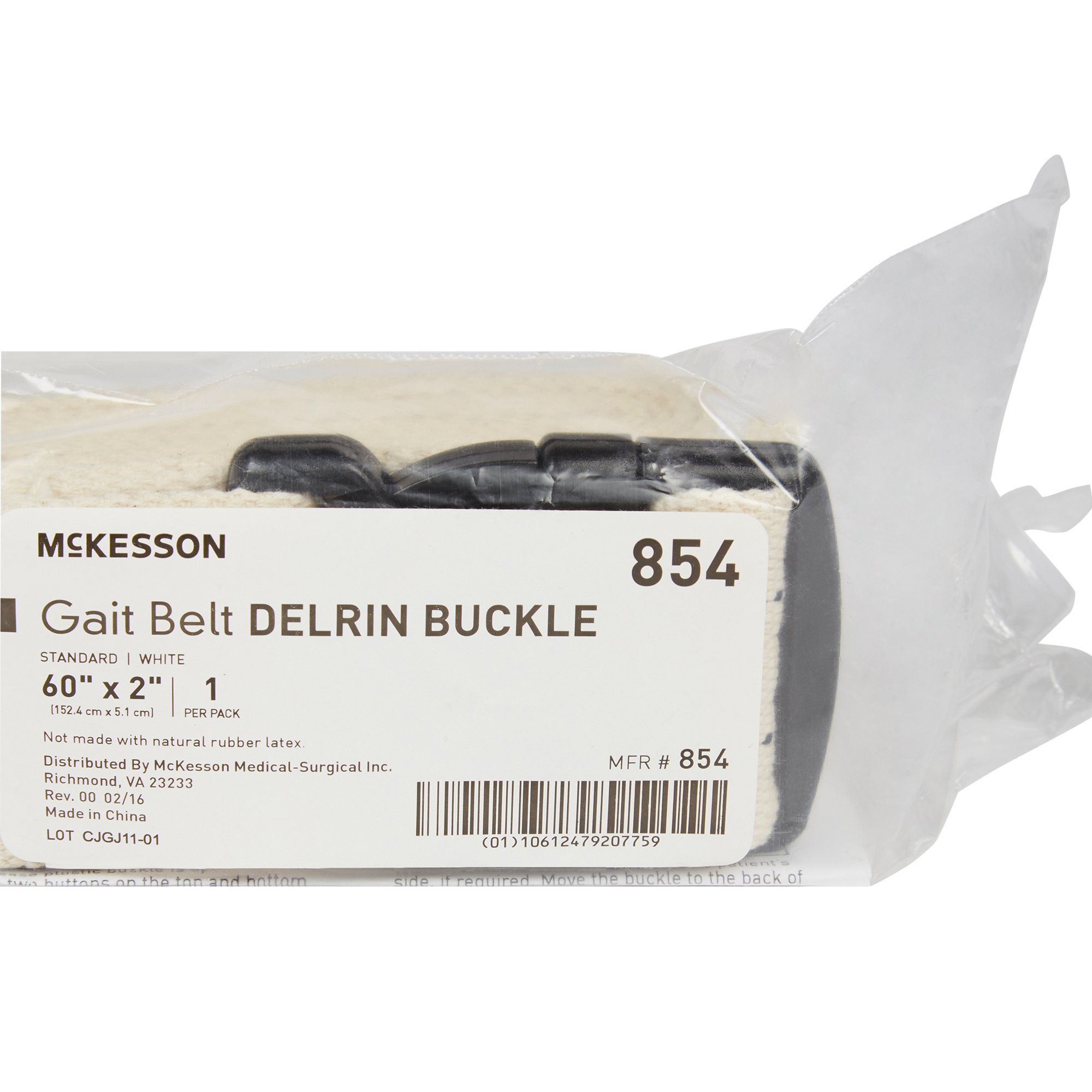 McKesson Brand 854 - McKesson White Gait Belt, 60 Inch - 1/Each, 48/Case