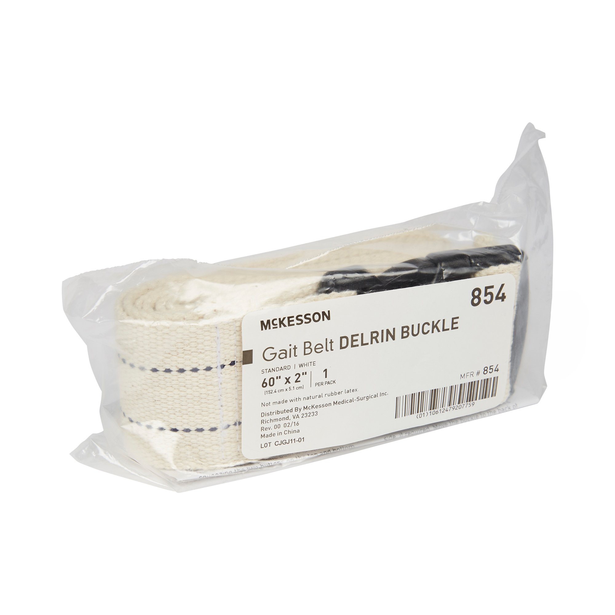 McKesson Brand 854 - McKesson White Gait Belt, 60 Inch - 1/Each, 48/Case