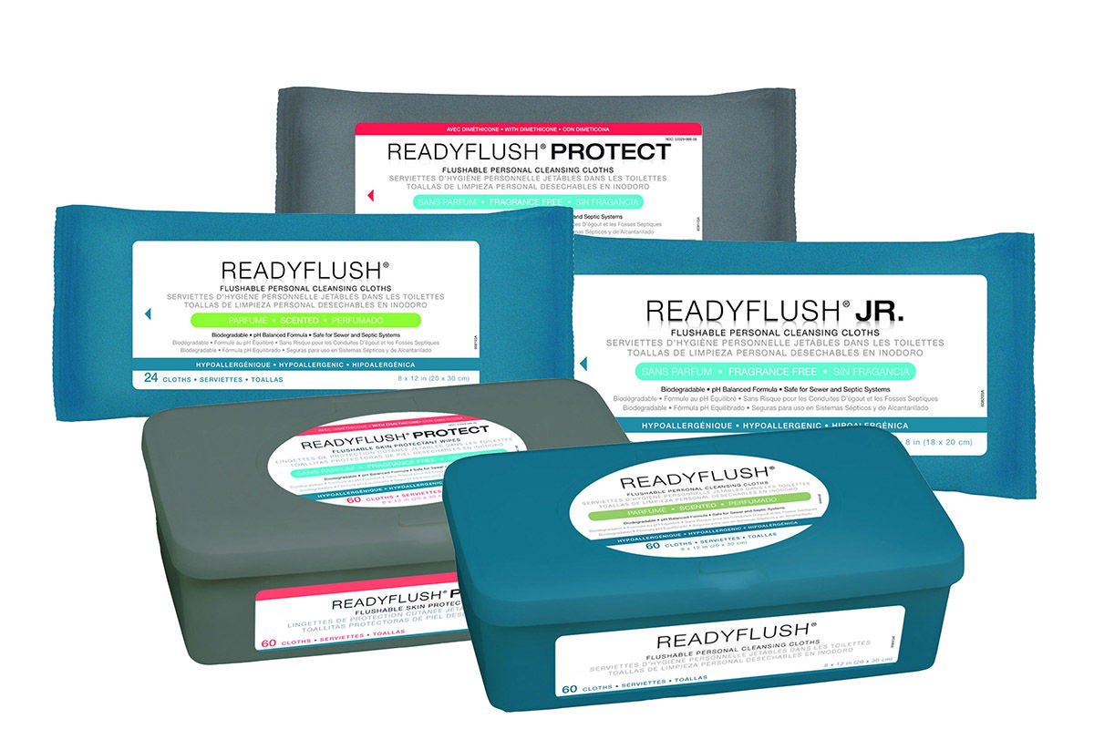 Medline - MSC263810 Flushable Personal Wipe ReadyFlush® Soft Pack Scented 24 Count