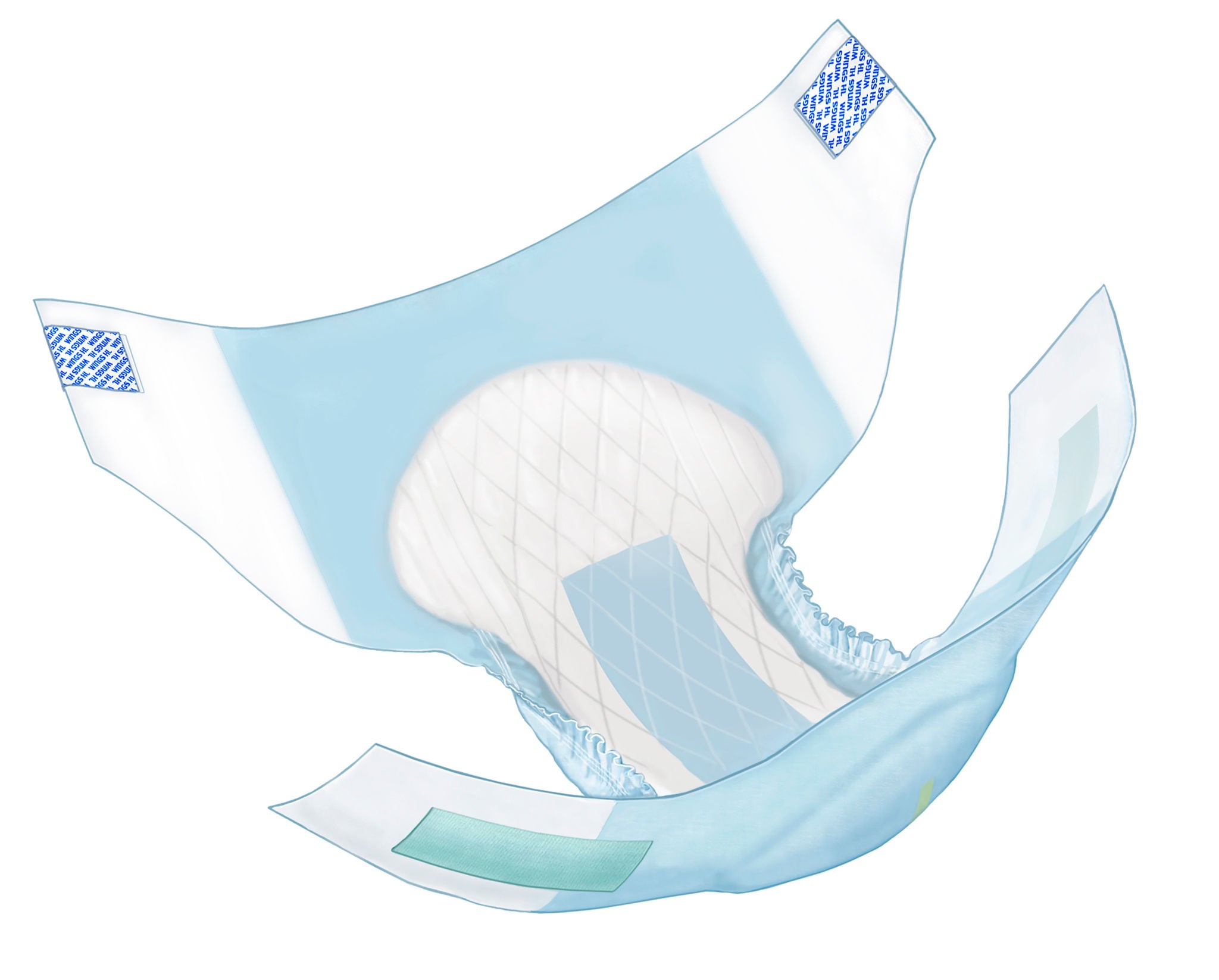 Cardinal - 63074 Incontinence Brief Wings™ Ultra Adult Large Unisex Disposable Heavy Absorbency