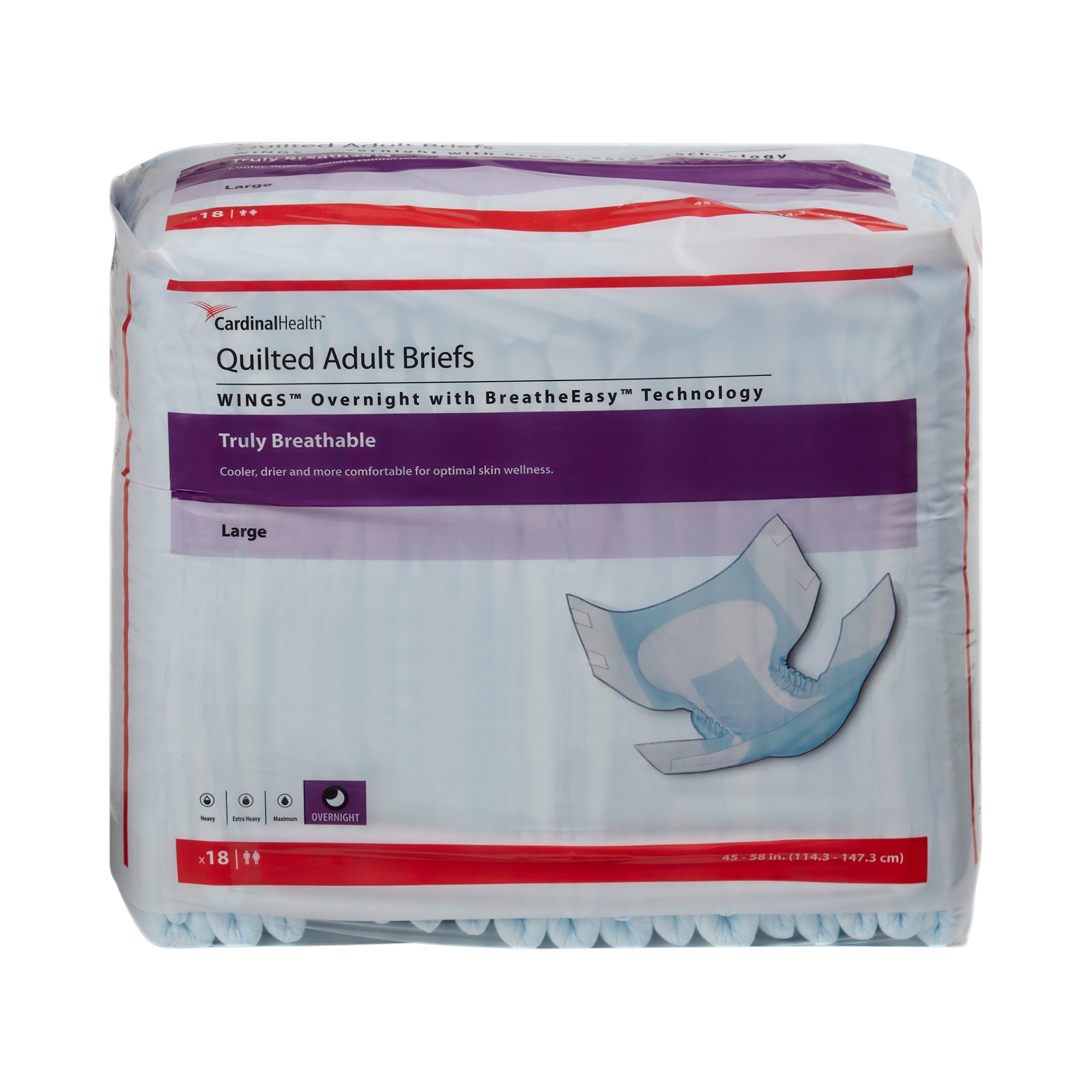 Cardinal - 67034 Wings™ Overnight Absorbency Incontinence Brief