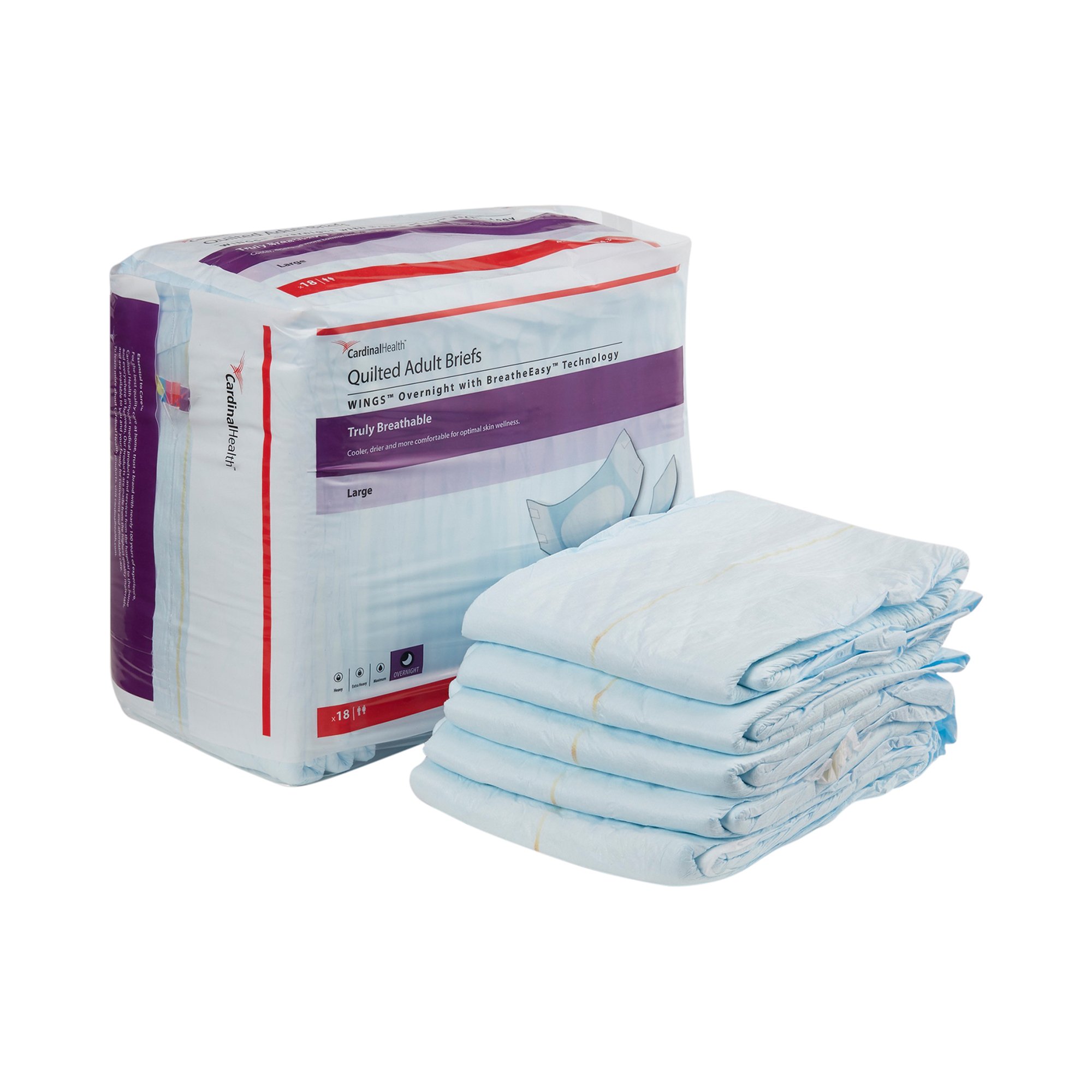 Cardinal - 67034 Wings™ Overnight Absorbency Incontinence Brief