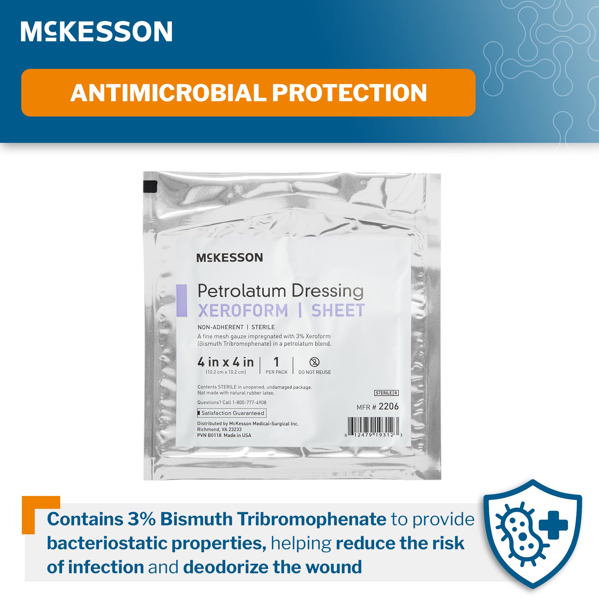 McKesson Brand - 2206 McKesson Xeroform Petrolatum Impregnated Dressing