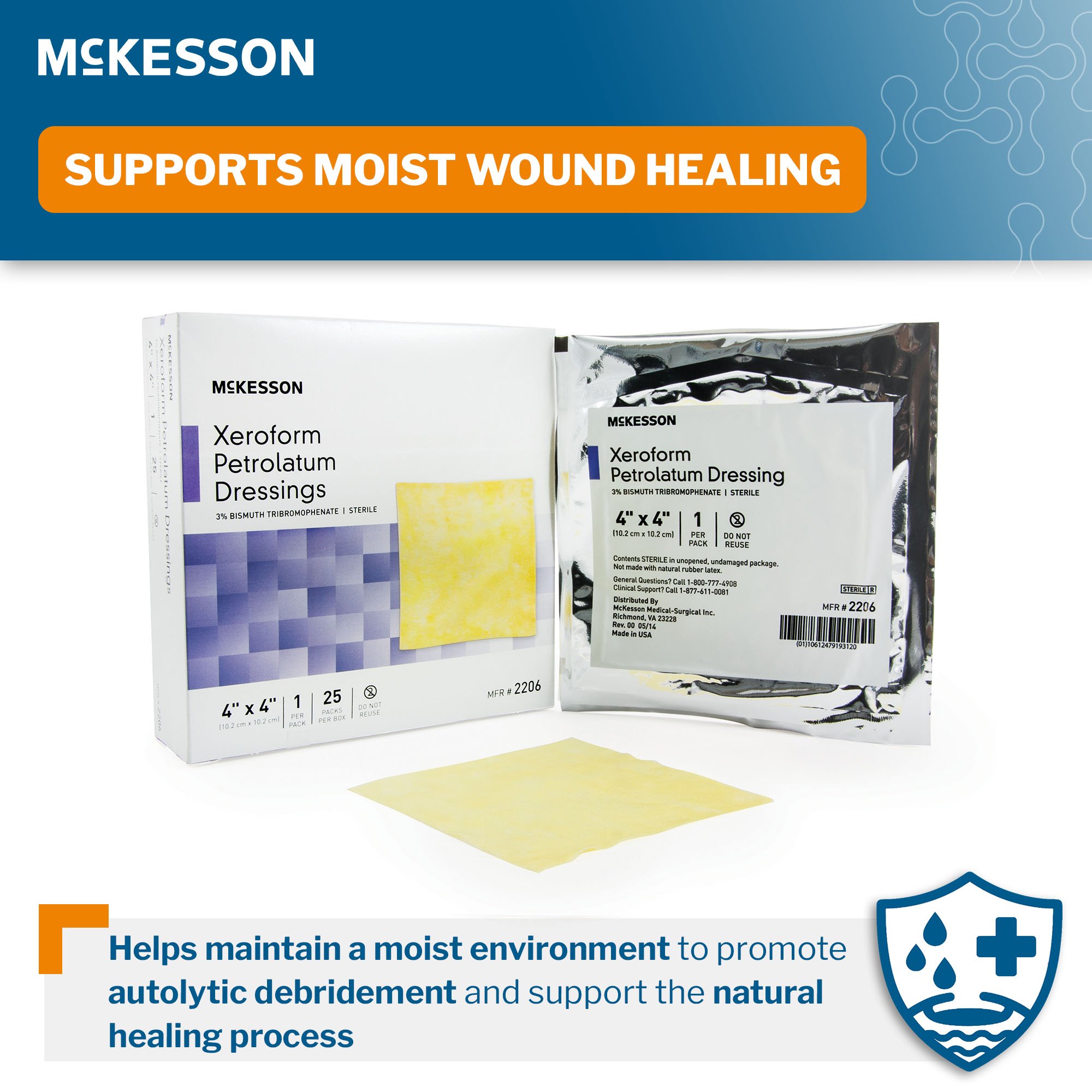 McKesson Brand - 2206 McKesson Xeroform Petrolatum Impregnated Dressing