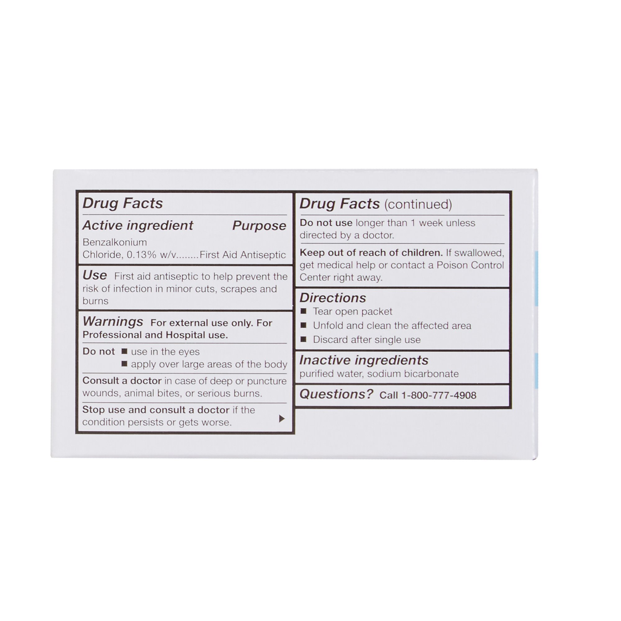 McKesson Brand 269 - McKesson Benzalkonium Chloride Antiseptic Skin Wipes - 1/Each, 100/Box, 1000/Case