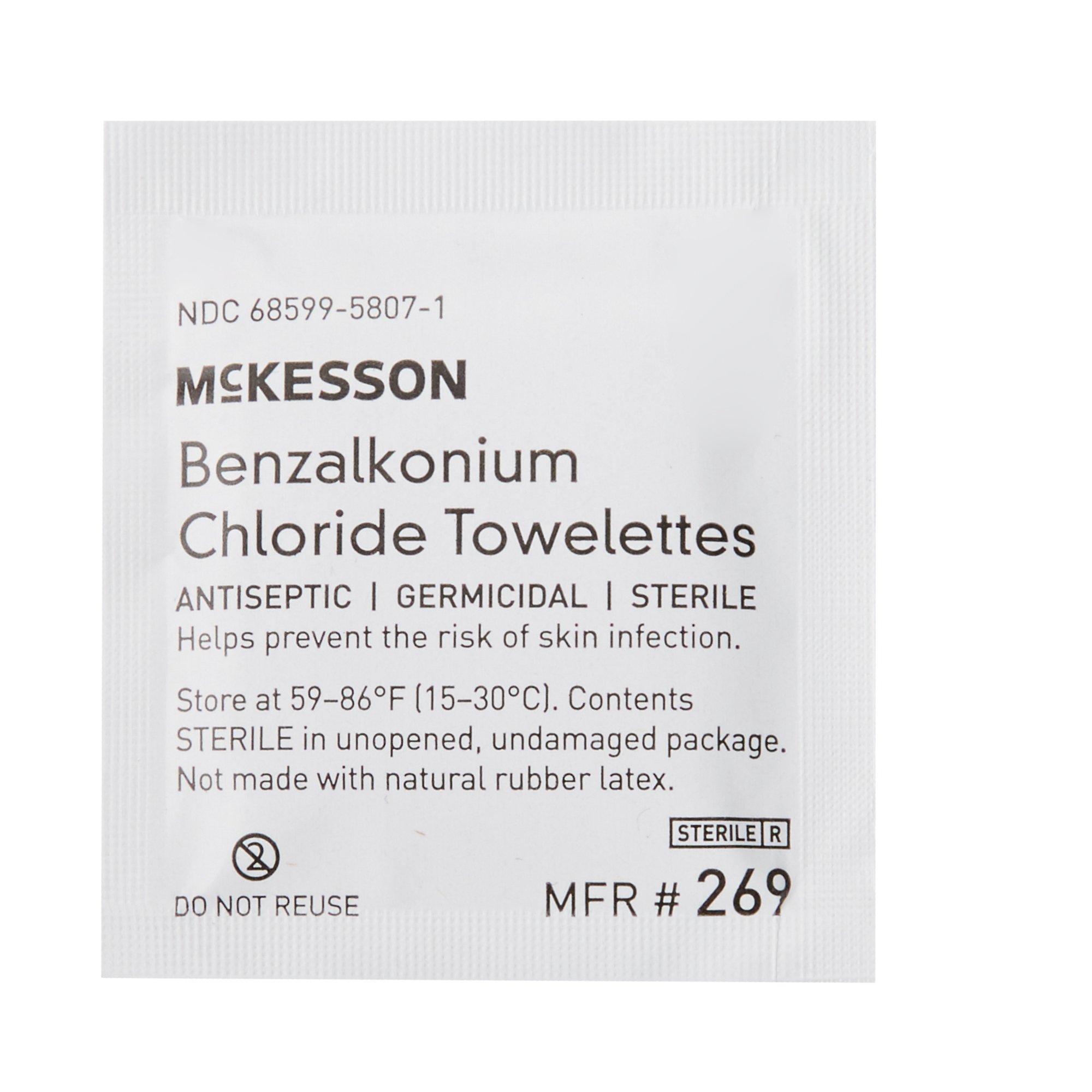 McKesson Brand - 269 McKesson Benzalkonium Chloride Antiseptic Skin Wipes
