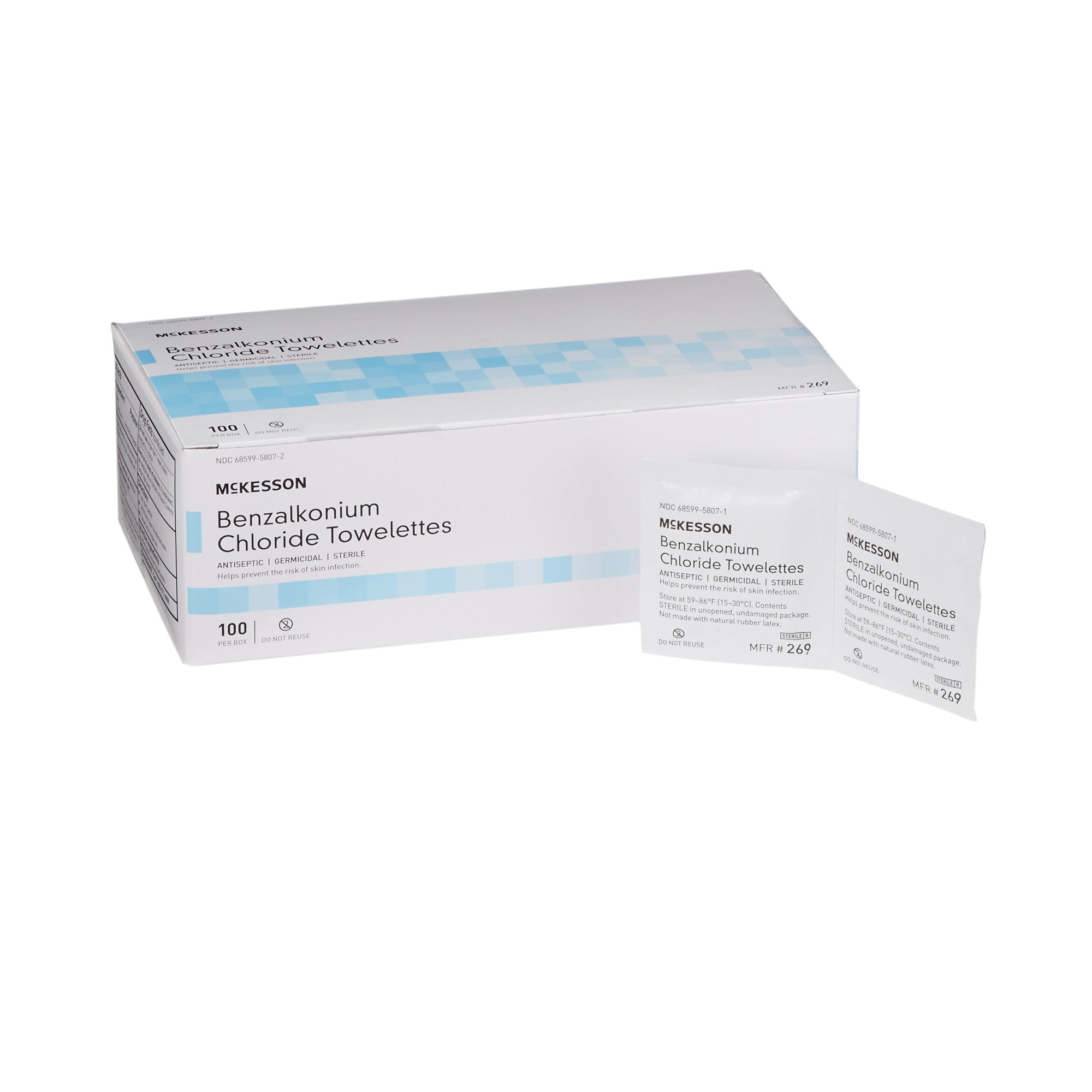 McKesson Brand - 269 McKesson Benzalkonium Chloride Antiseptic Skin Wipes