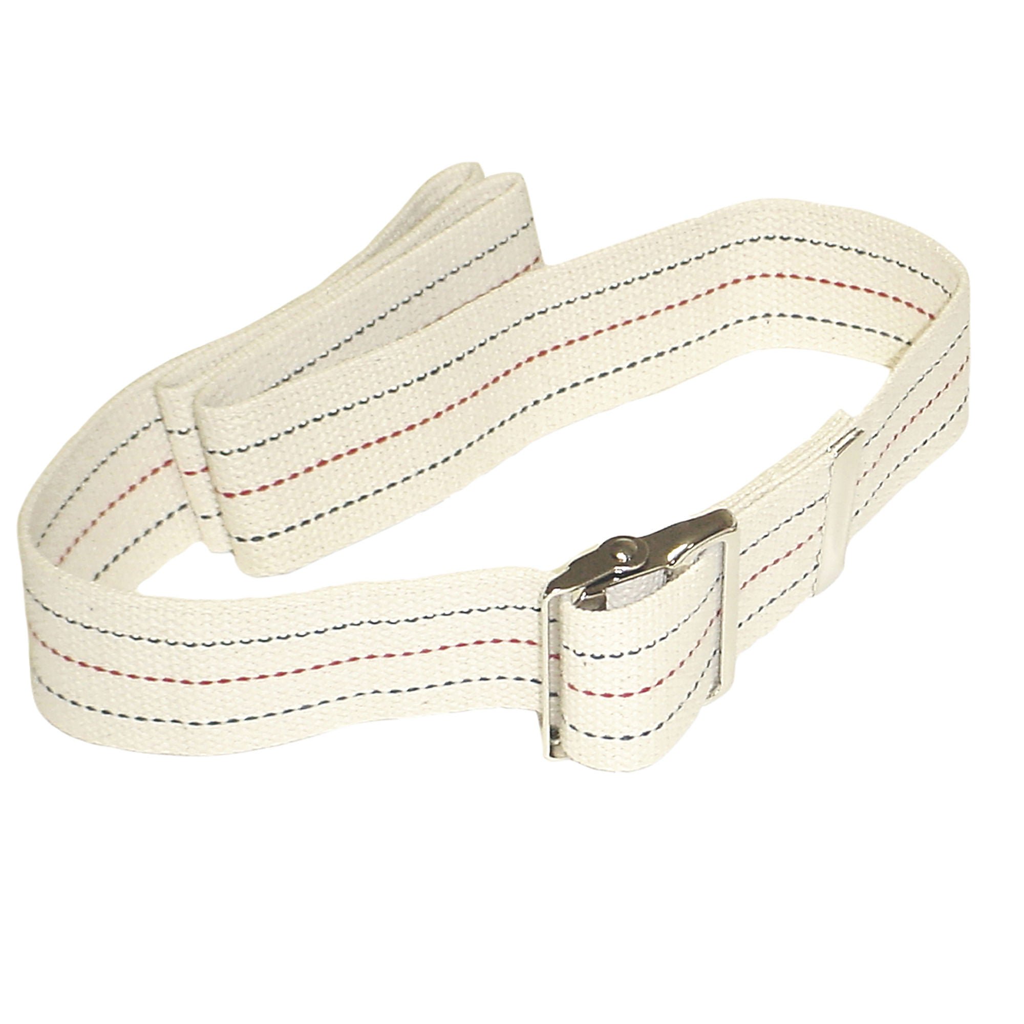 Fabrication Enterprises - 50-5130-54 FabLife™ White Pinstripe Gait Belt with Metal Buckle