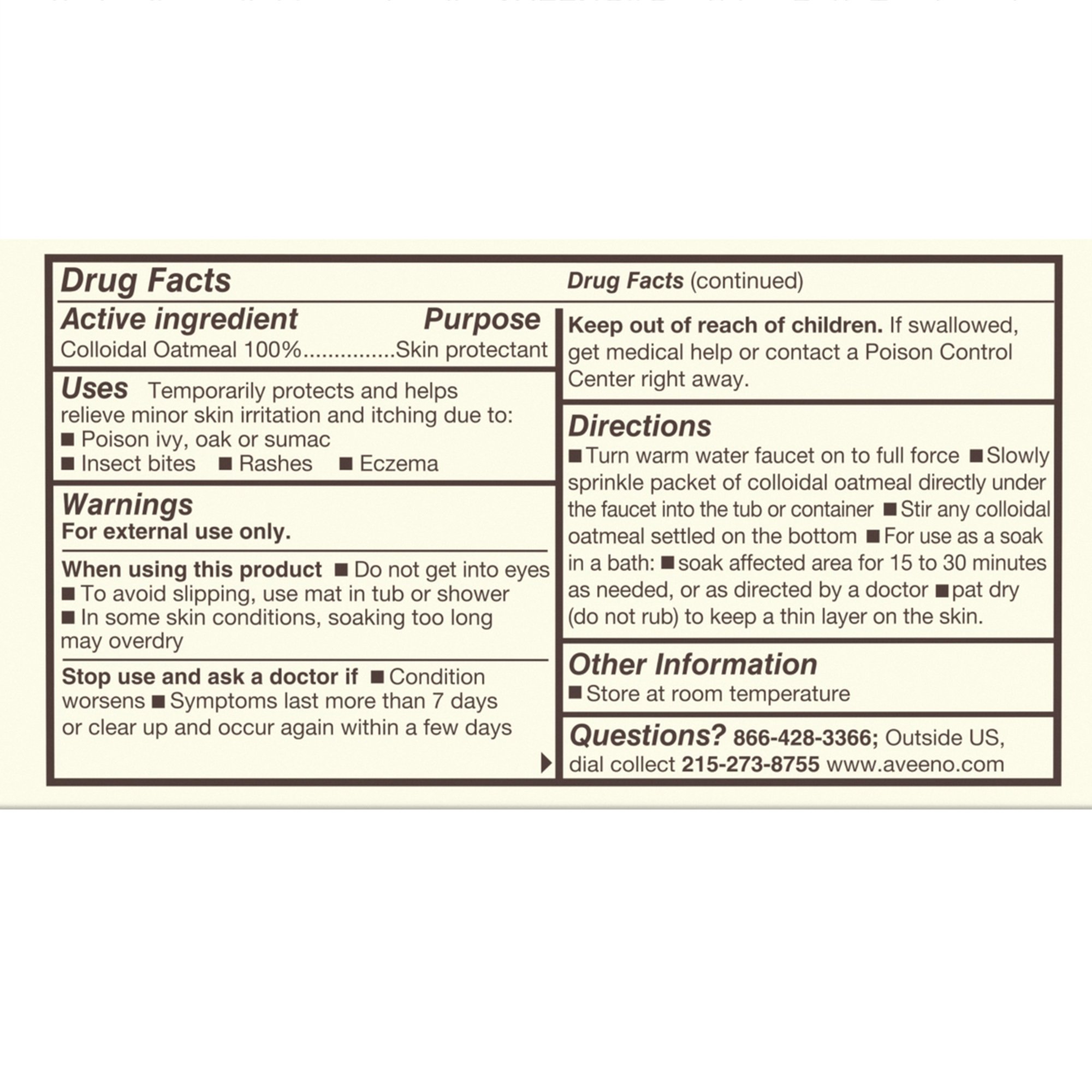 Kenvue Brands LLC - 100364000 Aveeno® Soothing Bath Treatment Packets Fragrance Free