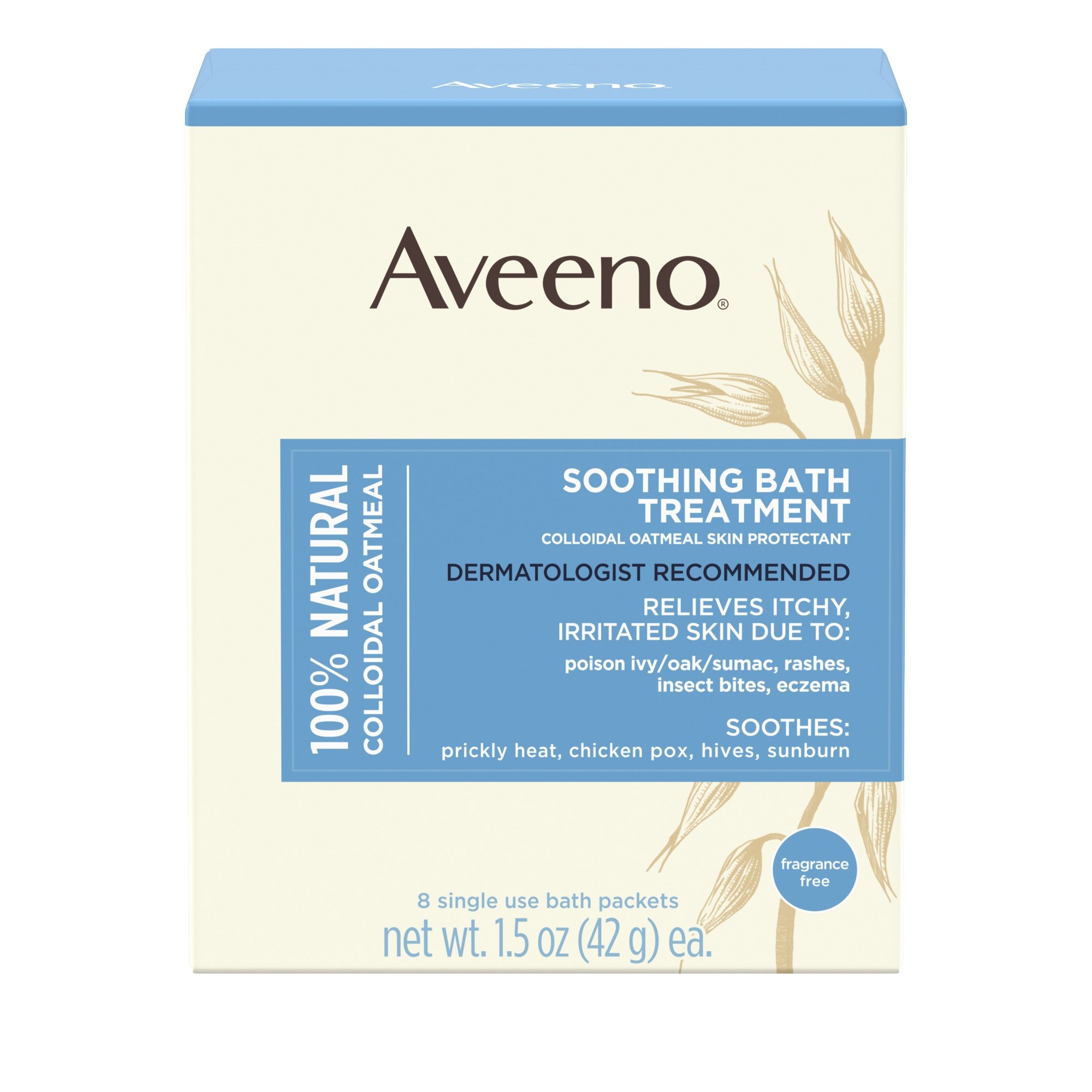 Kenvue Brands LLC 100364000 - Aveeno® Soothing Bath Treatment Packets Fragrance Free - 8/Box, 192/Case