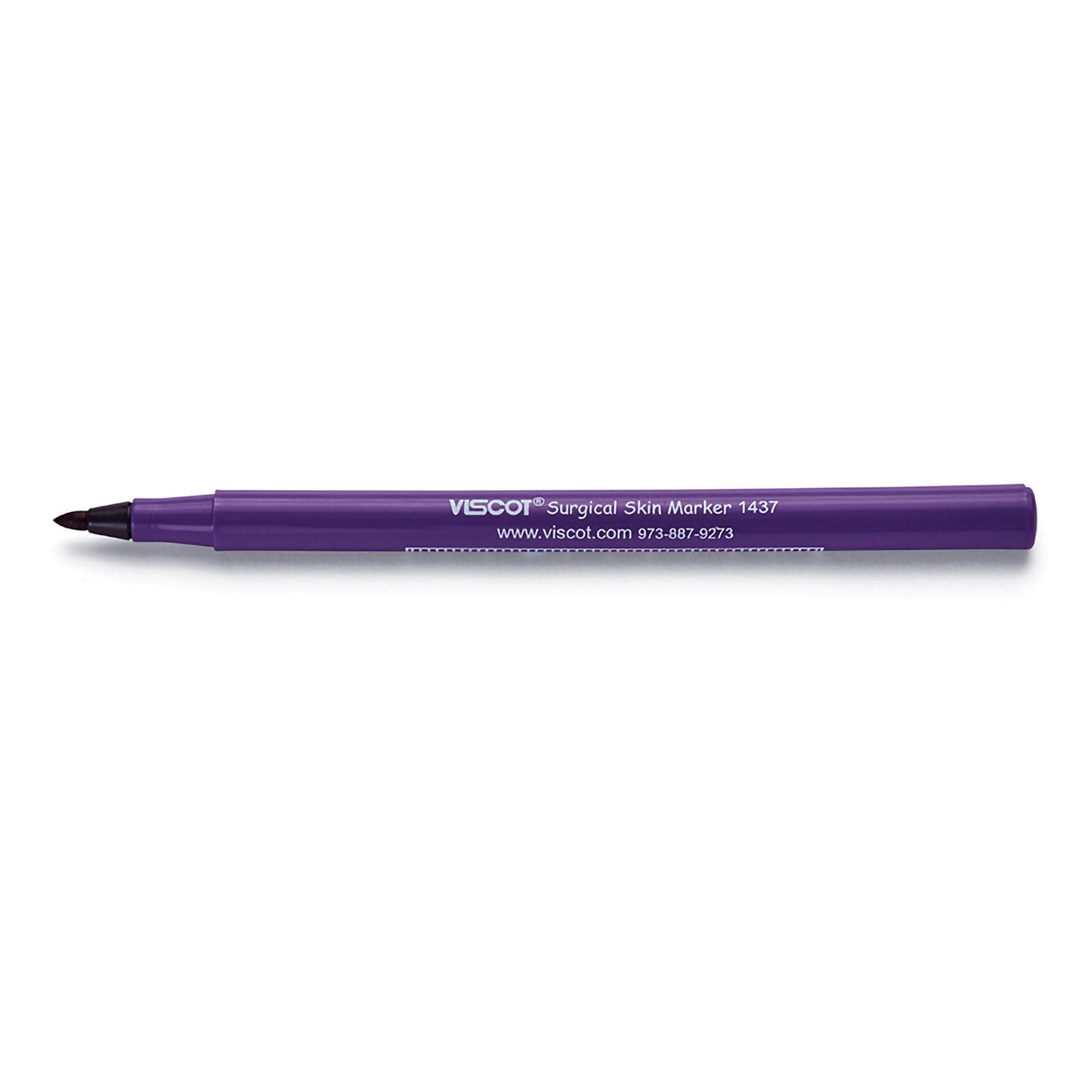 Viscot Industries - 1437SR-100 Skin Marker with Ruler Viscot® Gentian Violet Ink Sterile Full Size Regular Tip