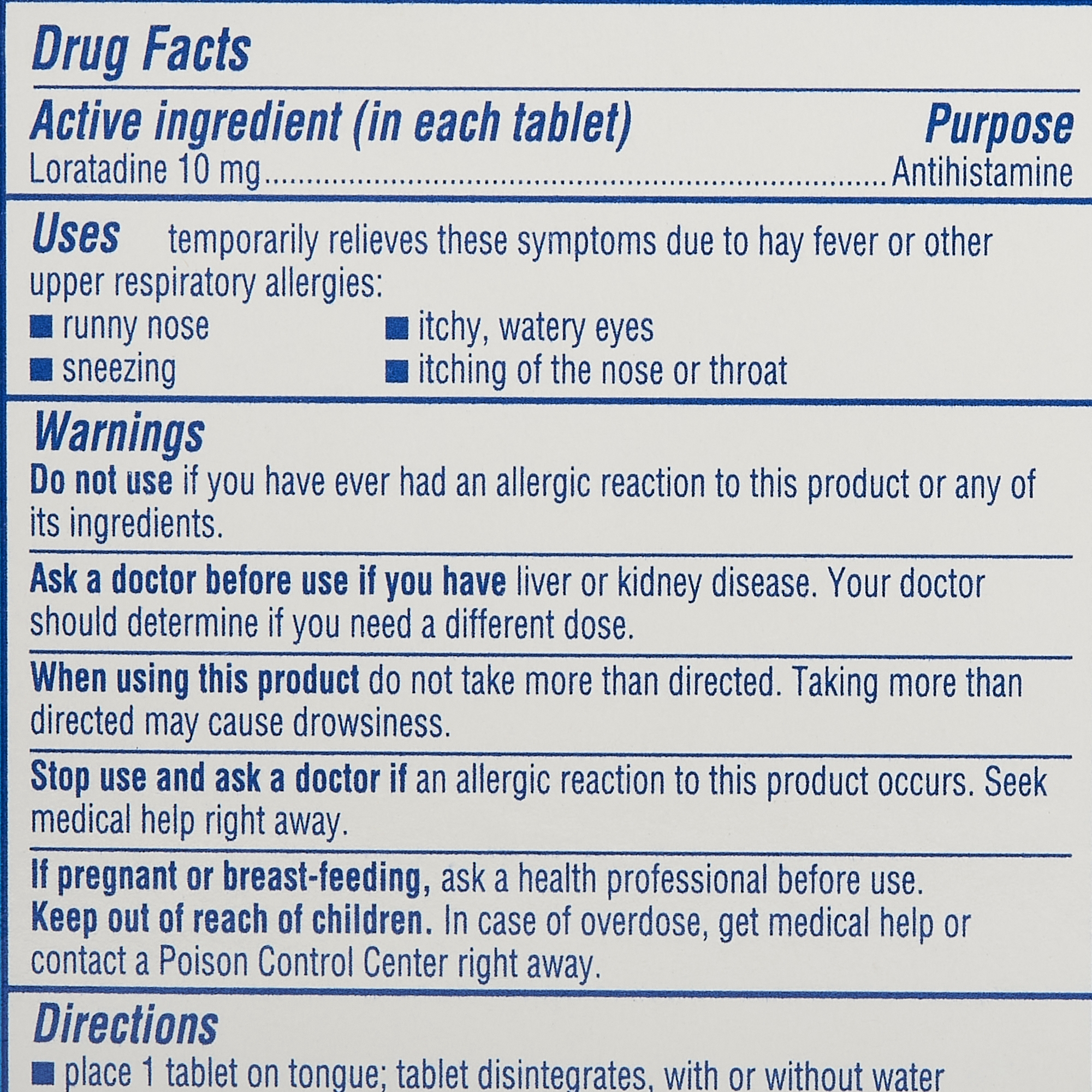 MSD Consumer Care 11523715703 - Claritin® RediTabs® Loratadine Allergy Relief - 1/Box