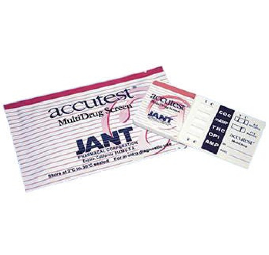 Jant Pharmacal Corp - DS130AC425 Drugs of Abuse Test Kit Accutest® AMP, BAR, BZO, COC, mAMP/MET, MDMA, MTD, OPI, PCP, THC 25 Tests CLIA Non-Waived