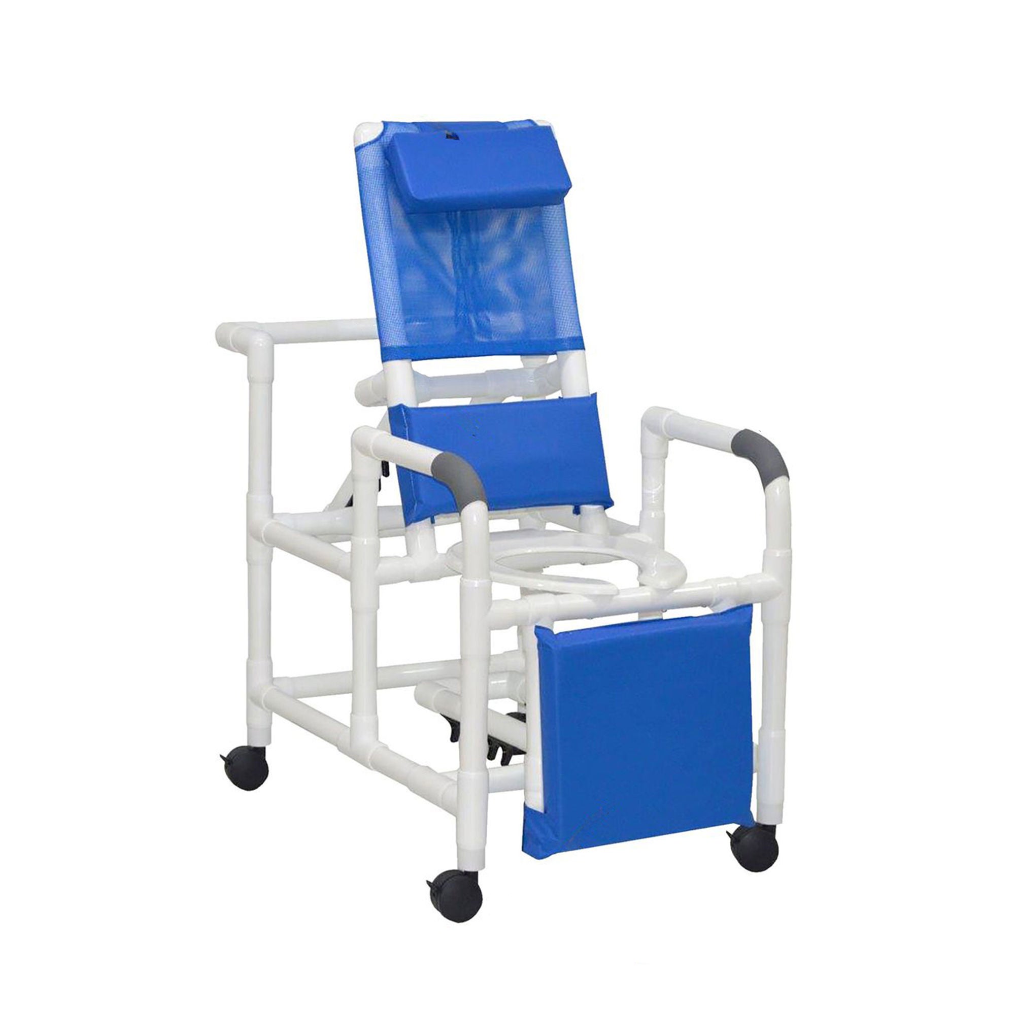 MJM International - 193 Shower Chair MJM International Fixed Arms PVC Frame Reclining Mesh Backrest 24 Inch Seat Width 325 lbs. Weight Capacity