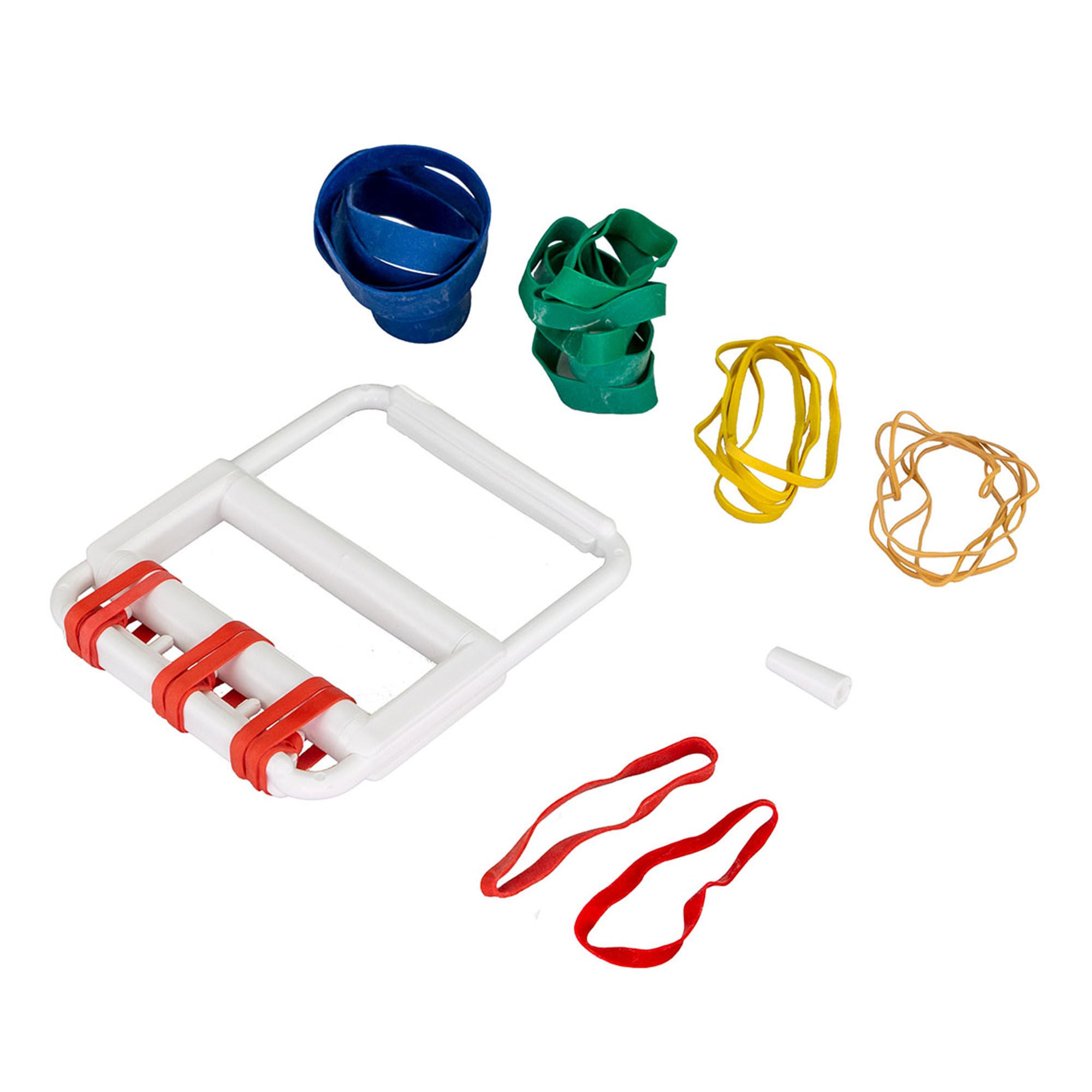 Fabrication Enterprises - 10-1865 Rubber Band Hand Exerciser CanDo® Tan / Yellow / Red / Green / Blue 2X-Light to Heavy Resistance