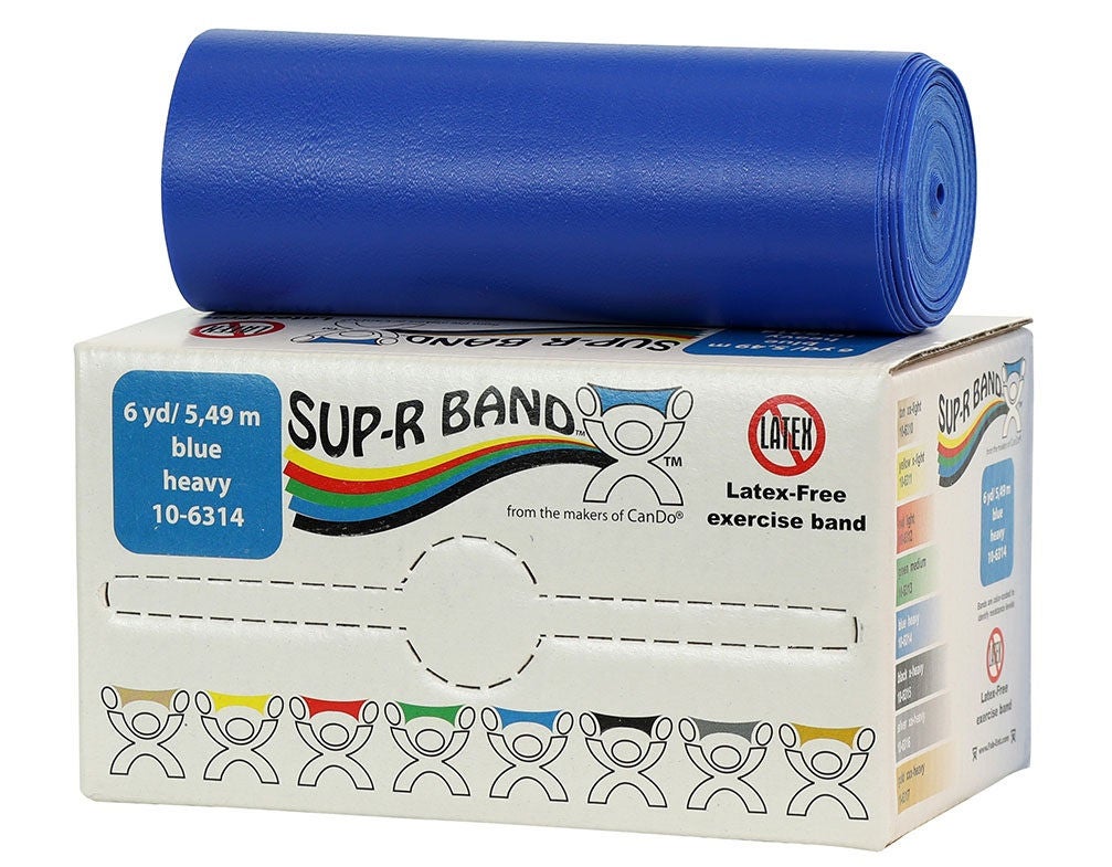 Fabrication Enterprises - 10-6314 Exercise Resistance Band Sup-R Band® Blue 5 Inch X 6 Yard Heavy Resistance