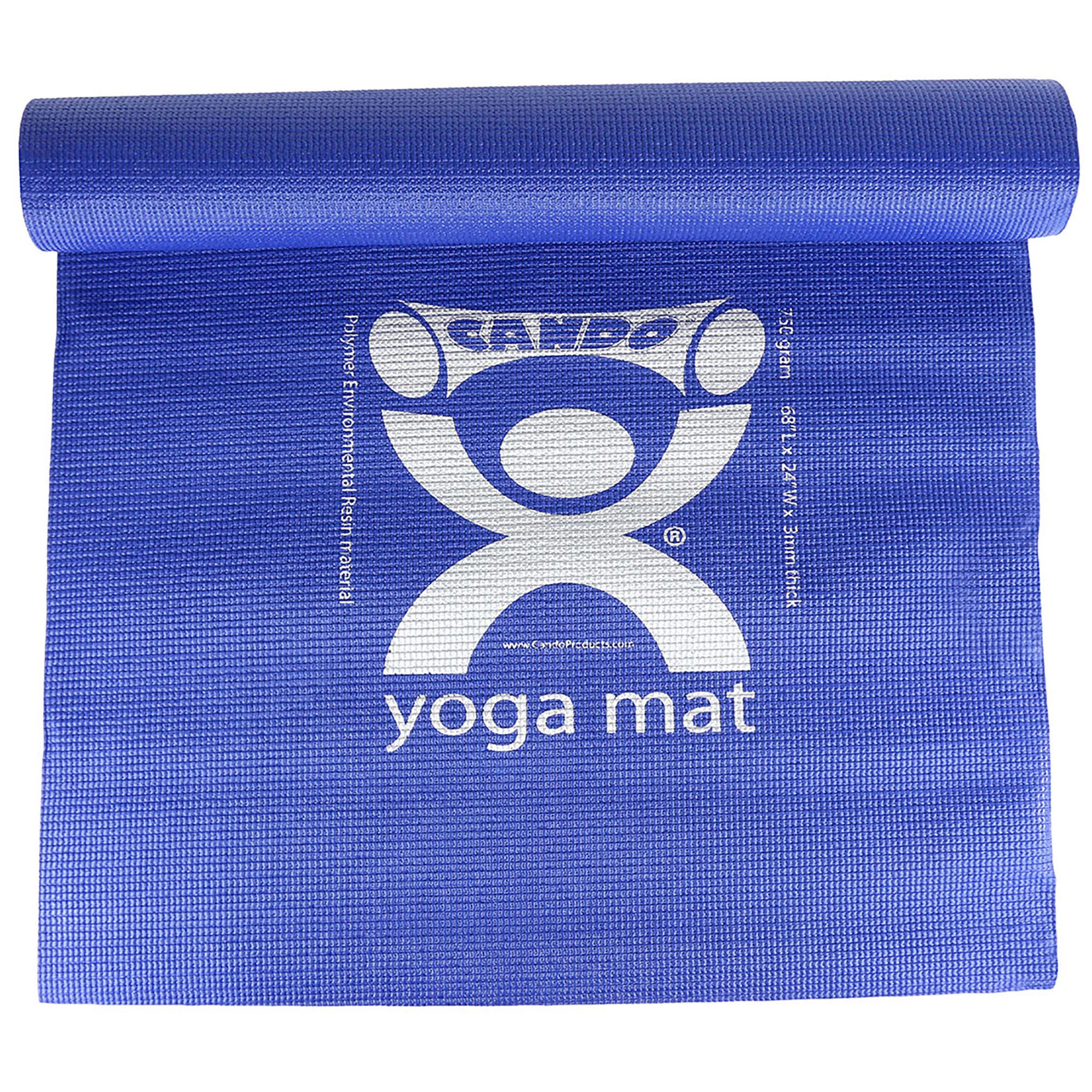 Fabrication Enterprises - 30-2400B CanDo® Yoga Mat Exercise Mat Blue Polymer Environmental Resin 24 X 68 Inch