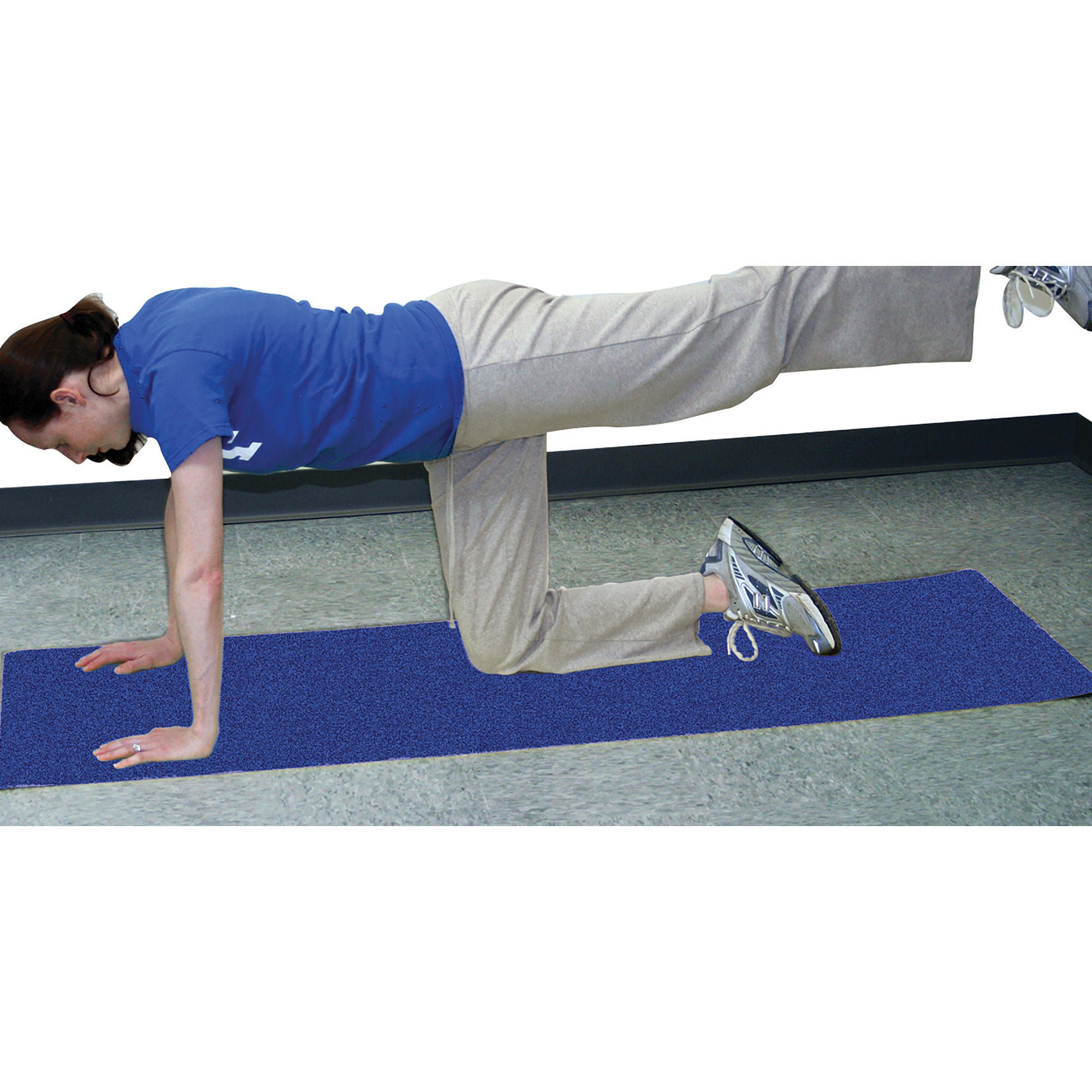 Fabrication Enterprises - 30-2400B CanDo® Yoga Mat Exercise Mat Blue Polymer Environmental Resin 24 X 68 Inch